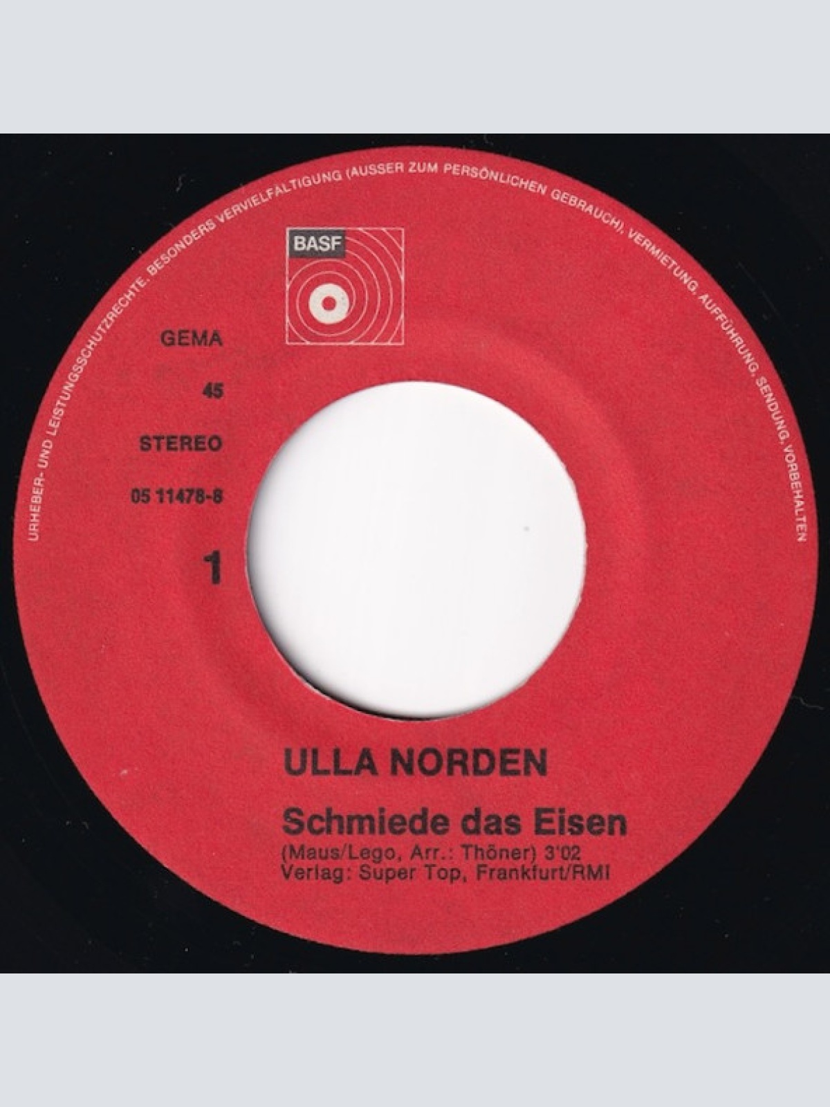 Vinyl / Ulla Norden - Schmiede Das Eisen