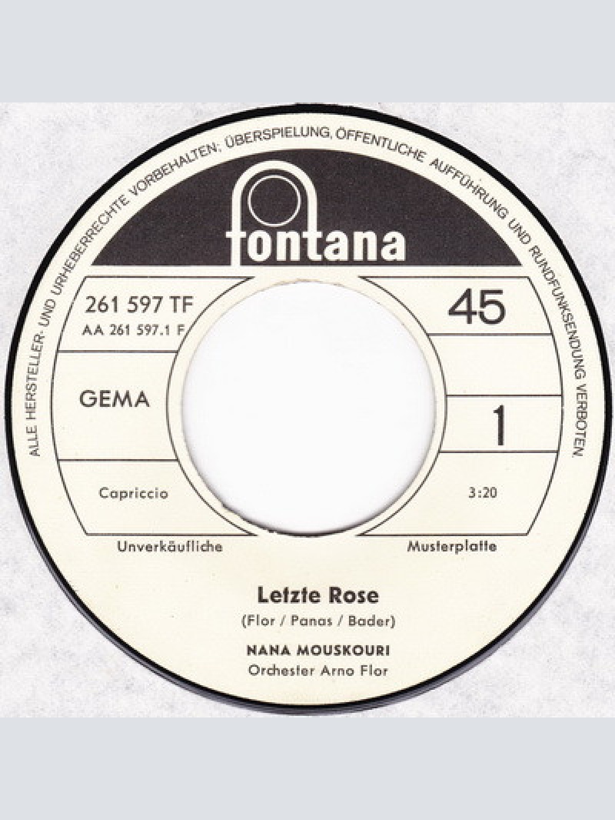 Vinyl / Nana Mouskouri - Letzte Rose