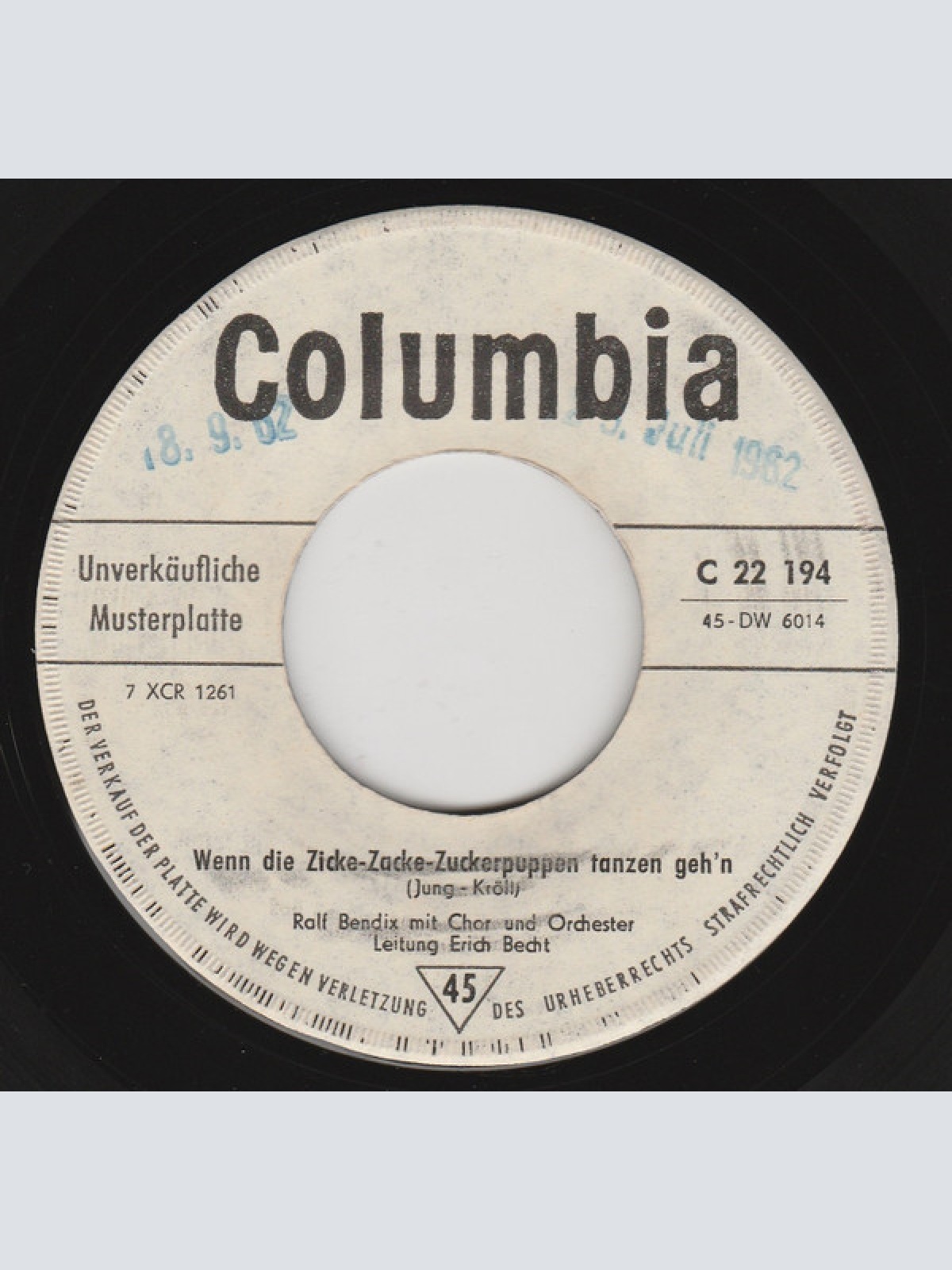 Vinyl / Ralf Bendix - Die Große Nummer Wird Gemacht