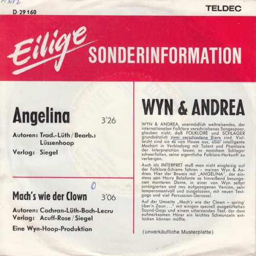 Vinyl / Wyn & Andrea - Angelina