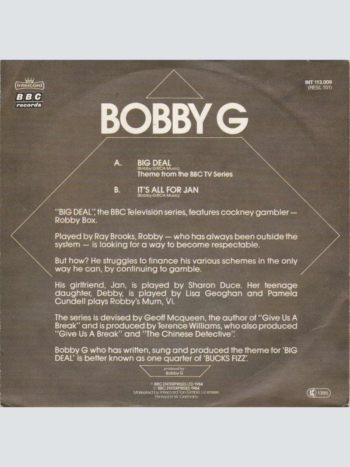 Vinyl / Bobby G - Big Deal