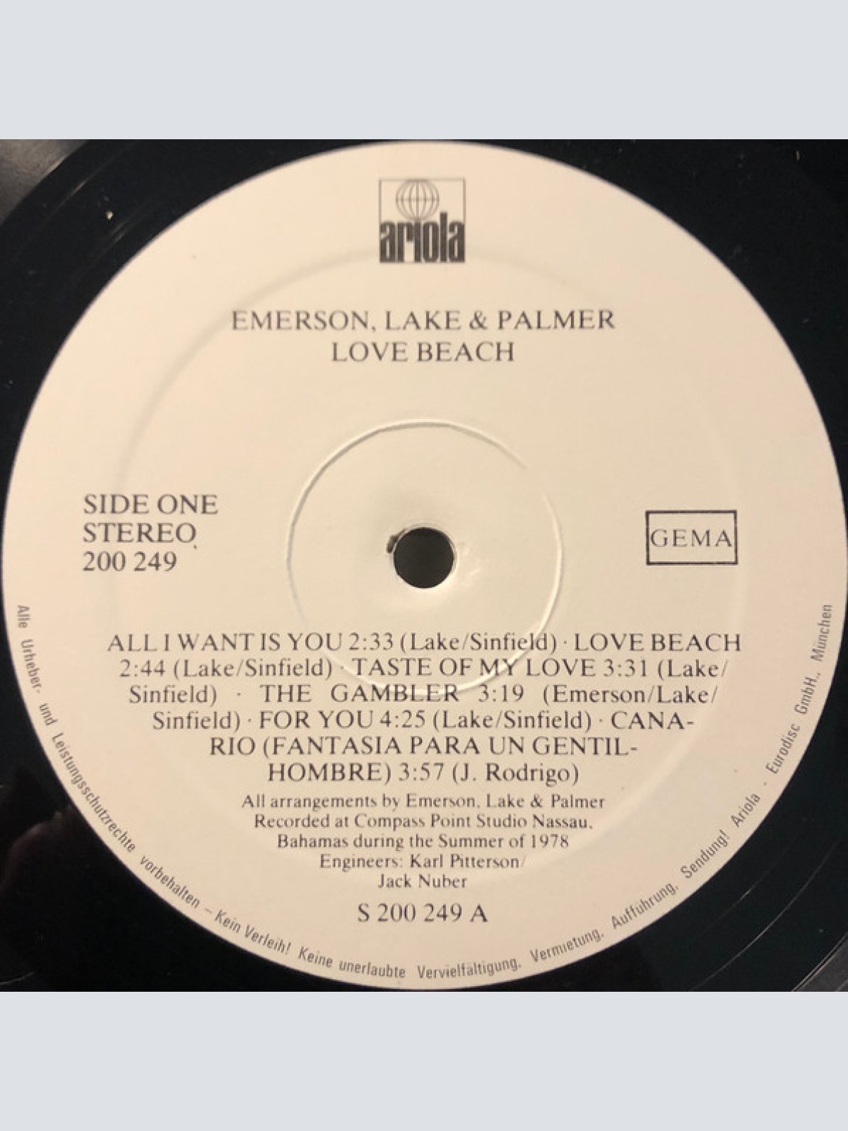 Vinyl / Emerson, Lake & Palmer - Love Beach