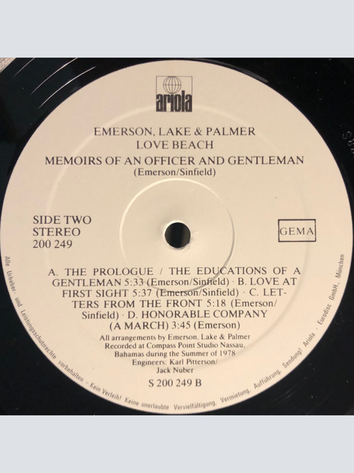 Vinyl / Emerson, Lake & Palmer - Love Beach