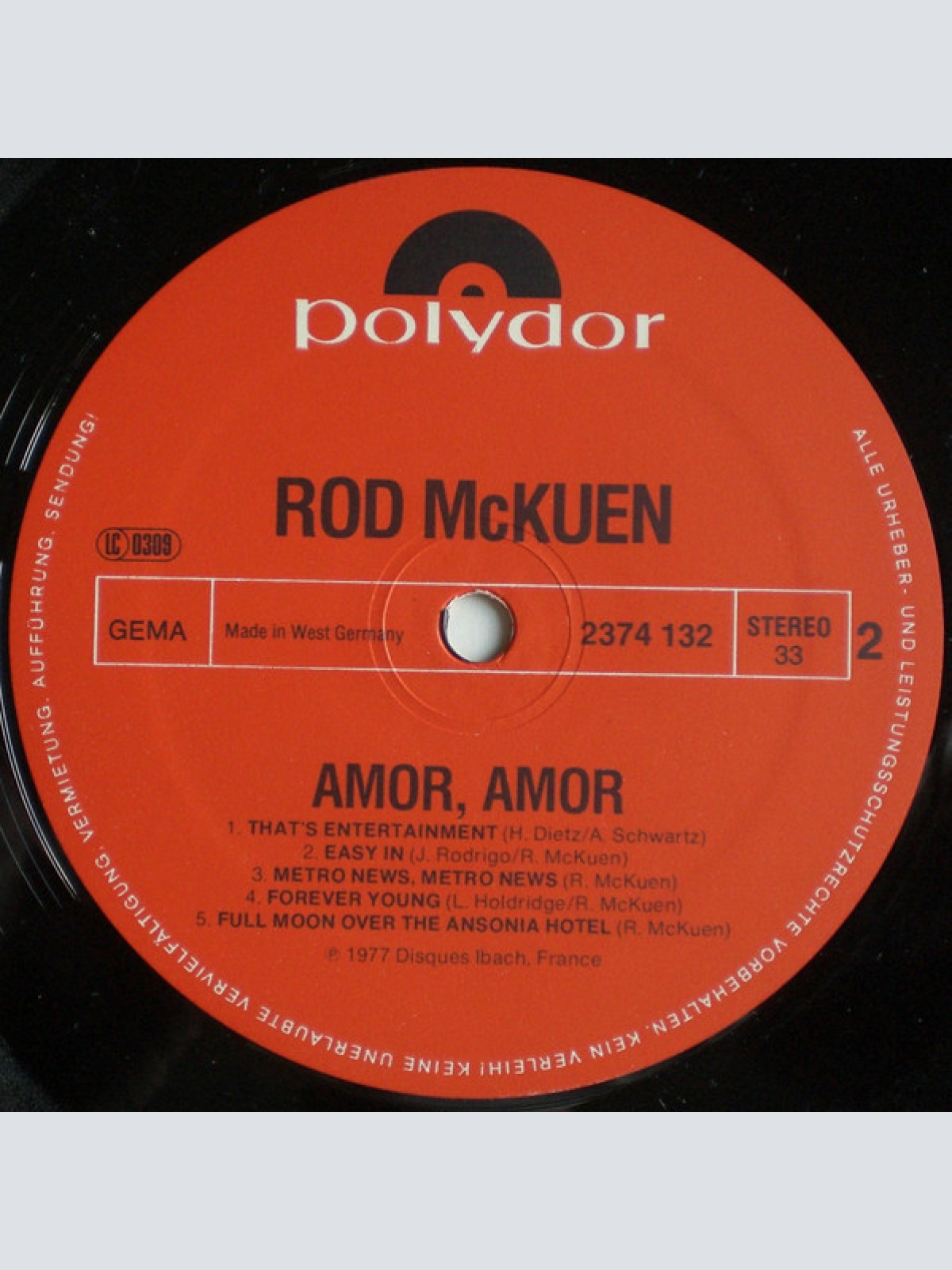 Vinyl / Rod McKuen - Amor, Amor  Slide...Easy In