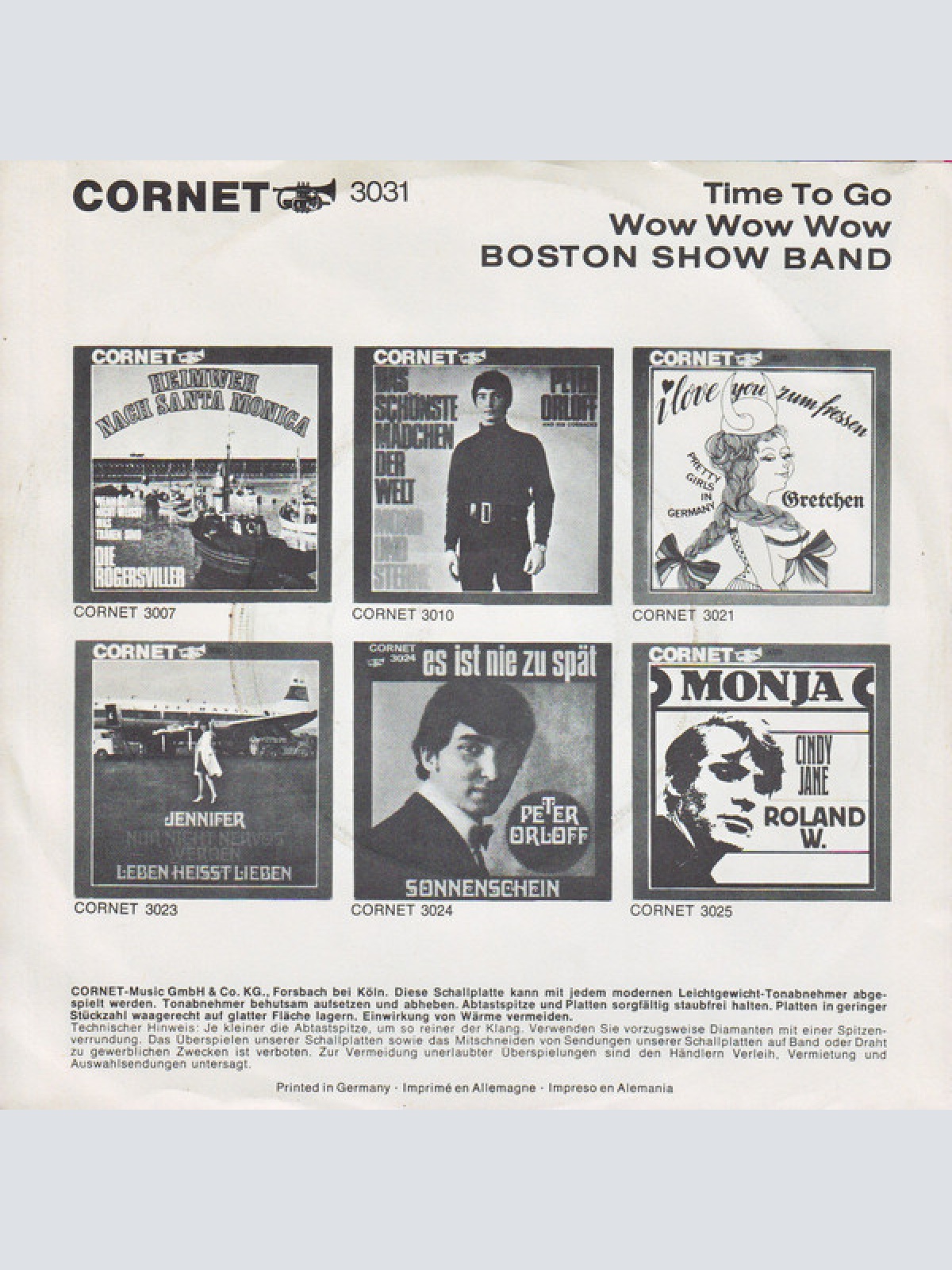 Vinyl / The Boston Show Band - Time To Go
