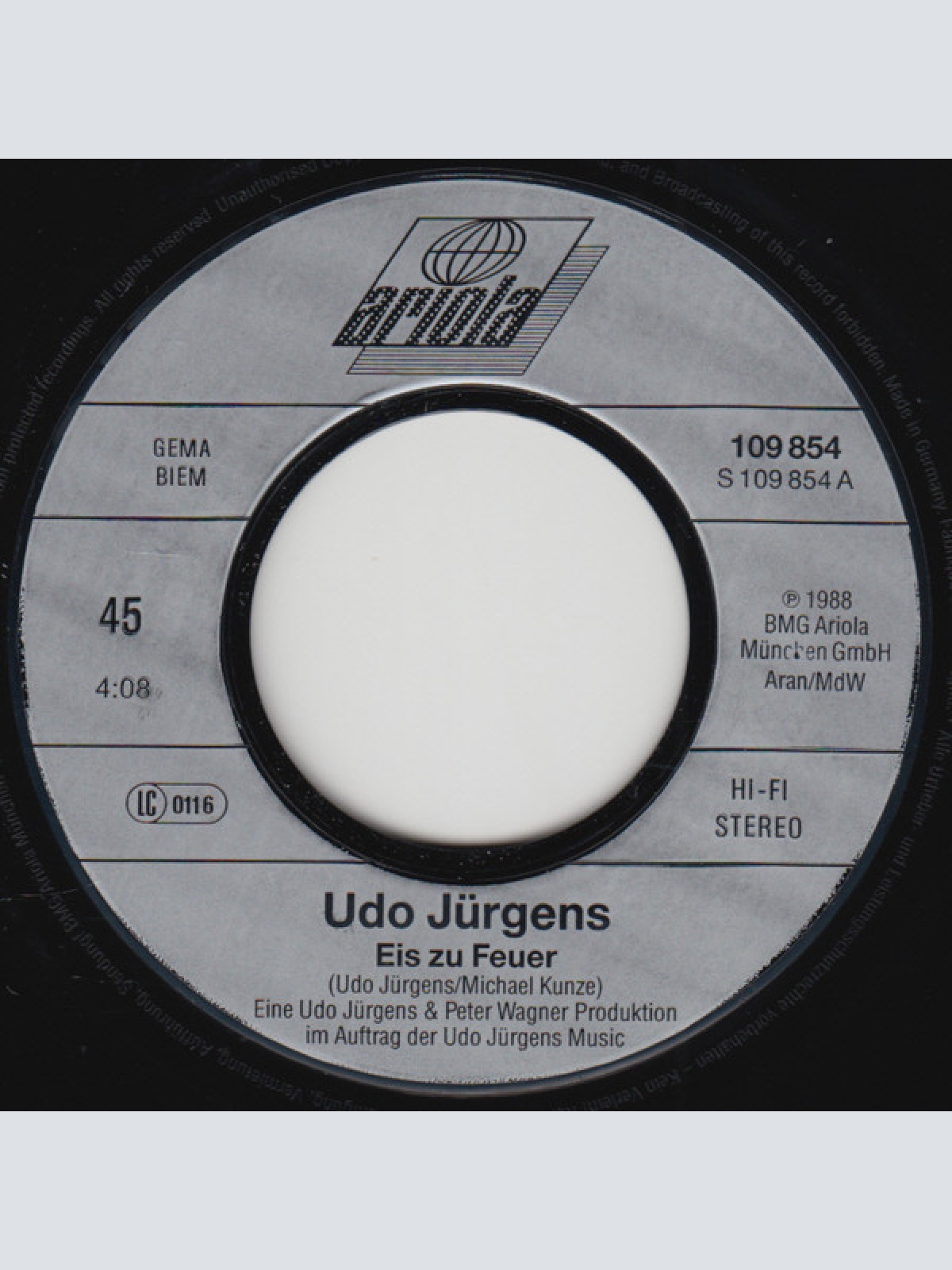 Vinyl / Udo Jürgens - Eis Zu Feuer