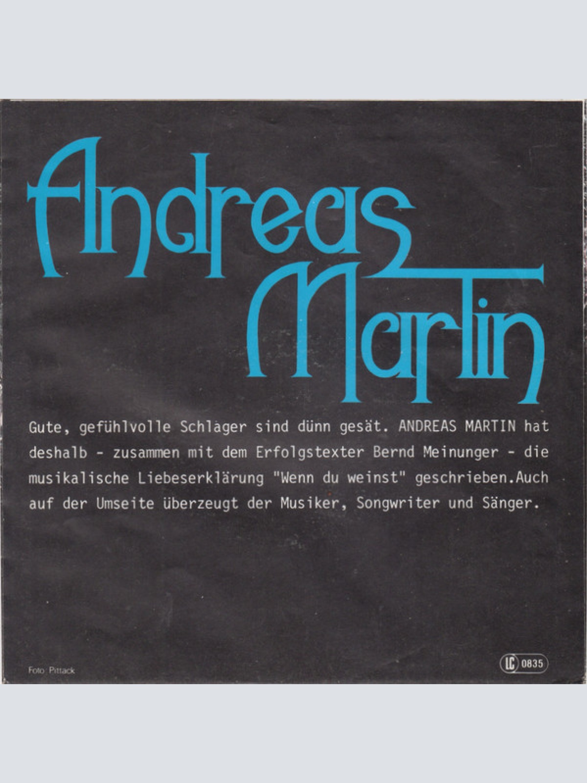 Vinyl / Andreas Martin (2) - Wenn Du Weinst