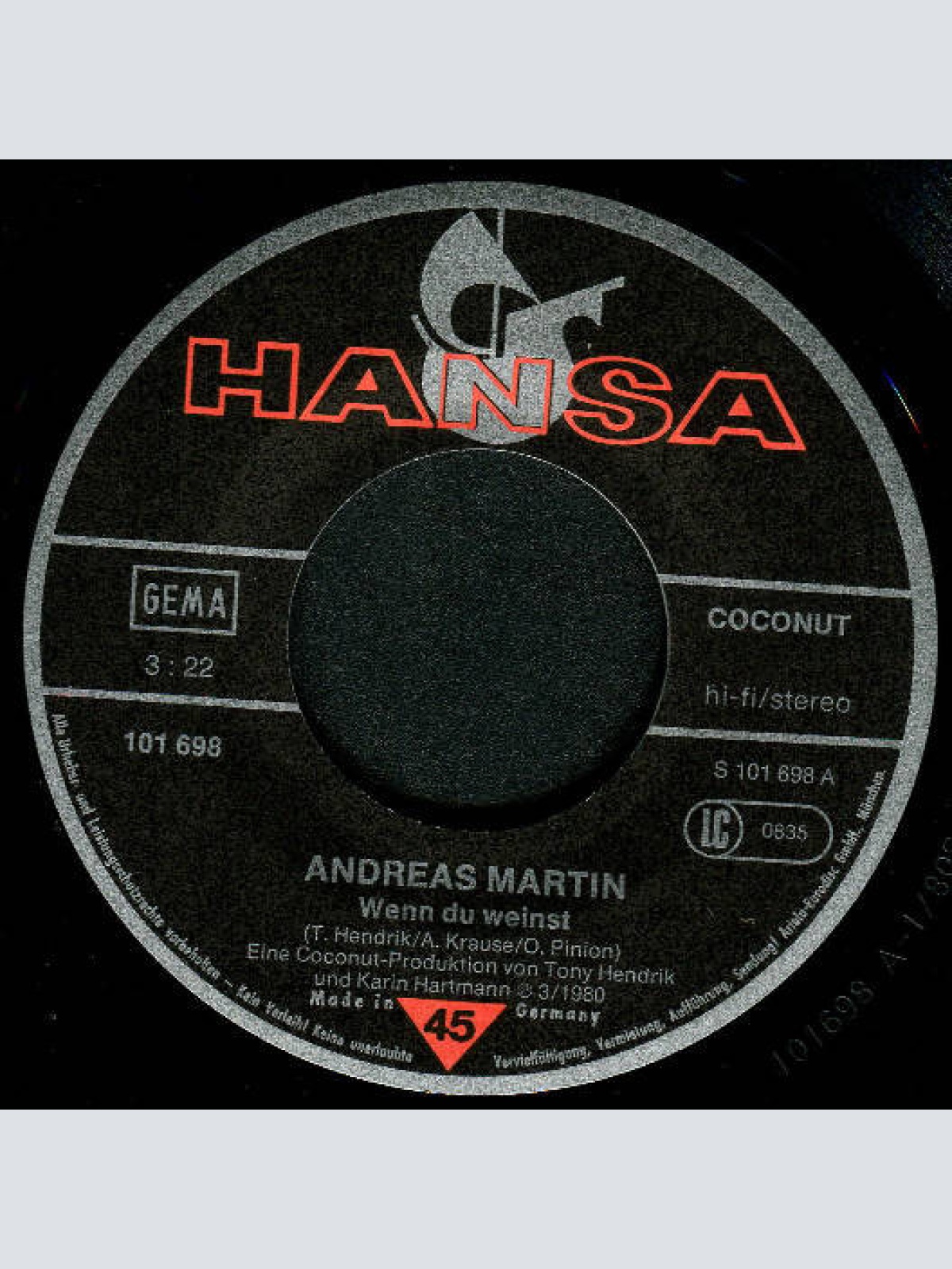 Vinyl / Andreas Martin (2) - Wenn Du Weinst