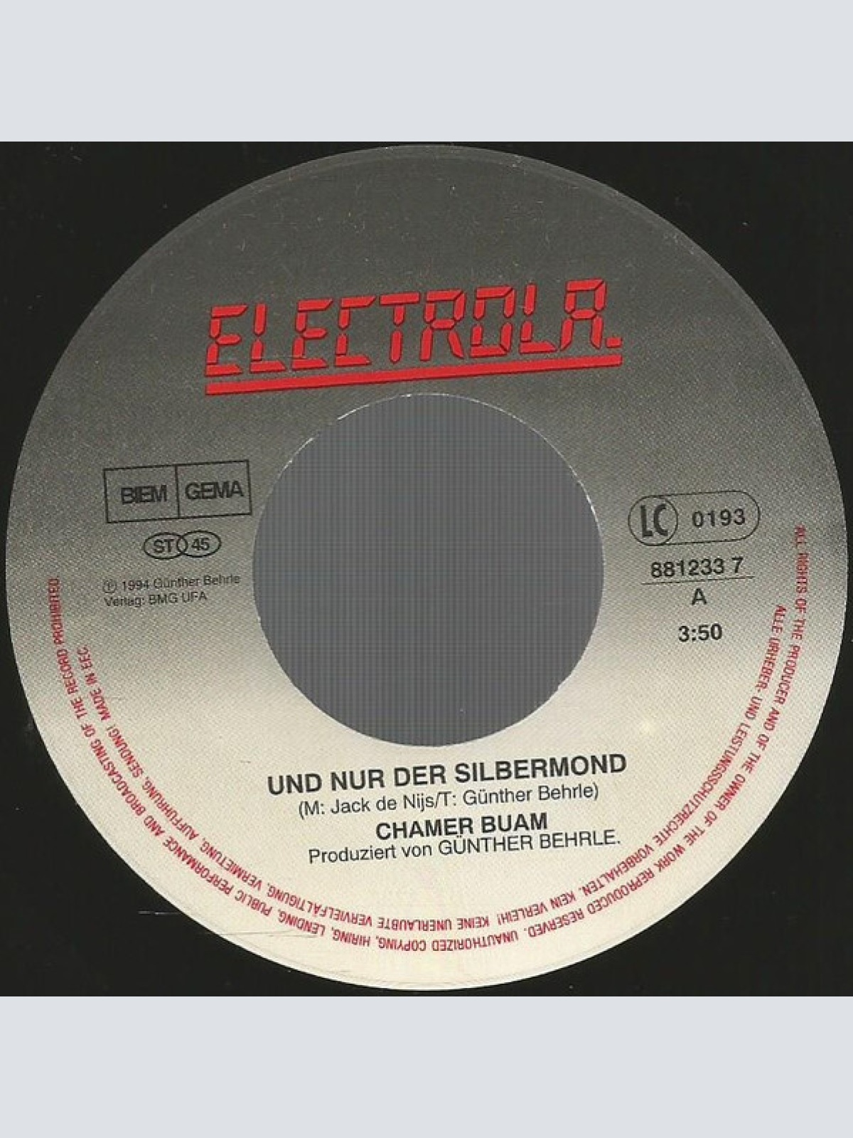 Vinyl / Chamer Buam - Und Nur Der Silbermond