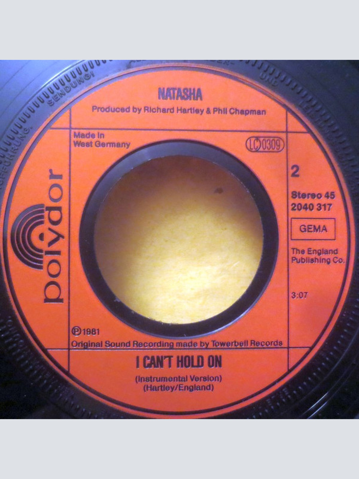 Vinyl / Natasha* - I Can't Hold On