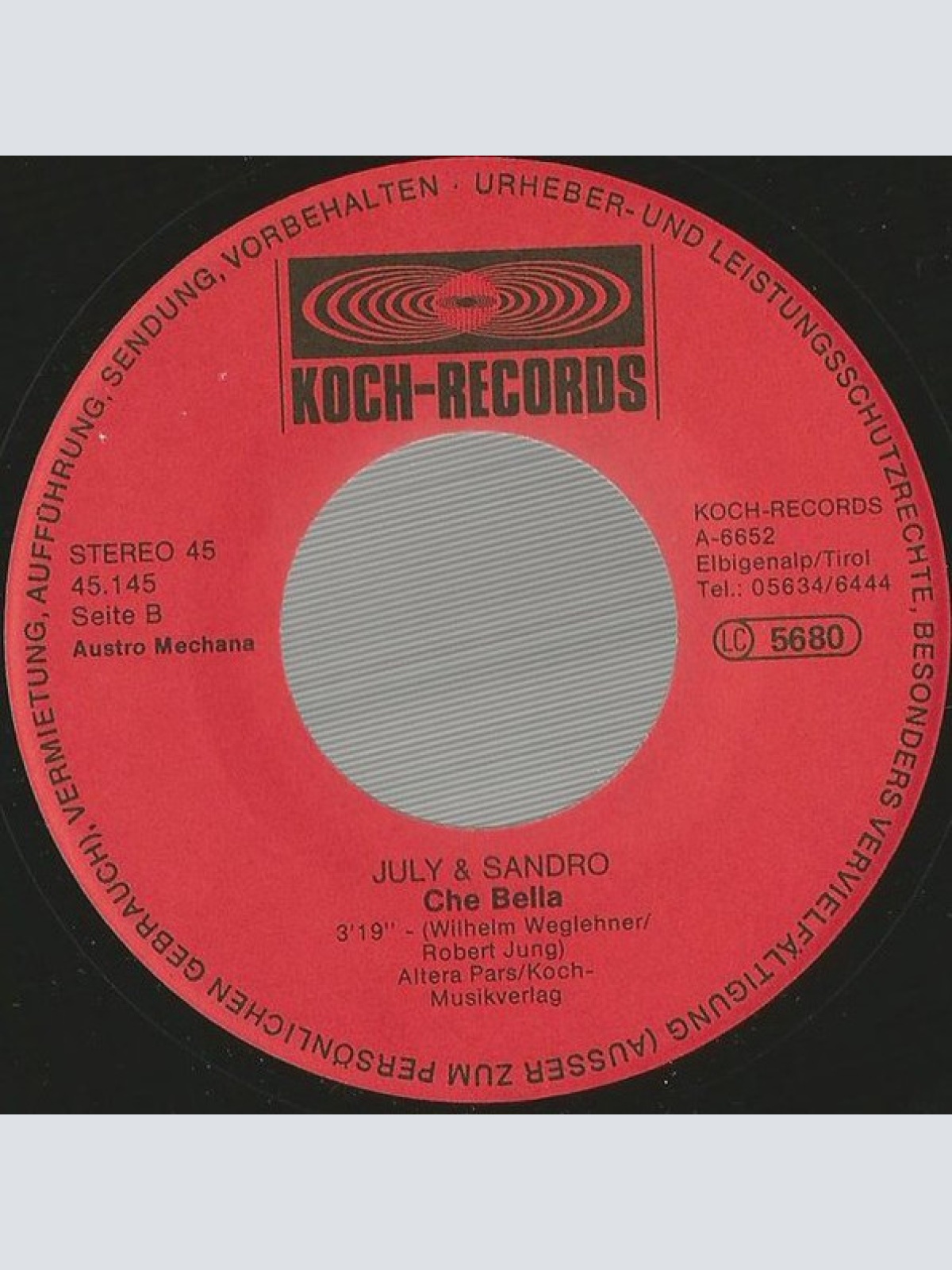 Vinyl / July & Sandro - La Colomba