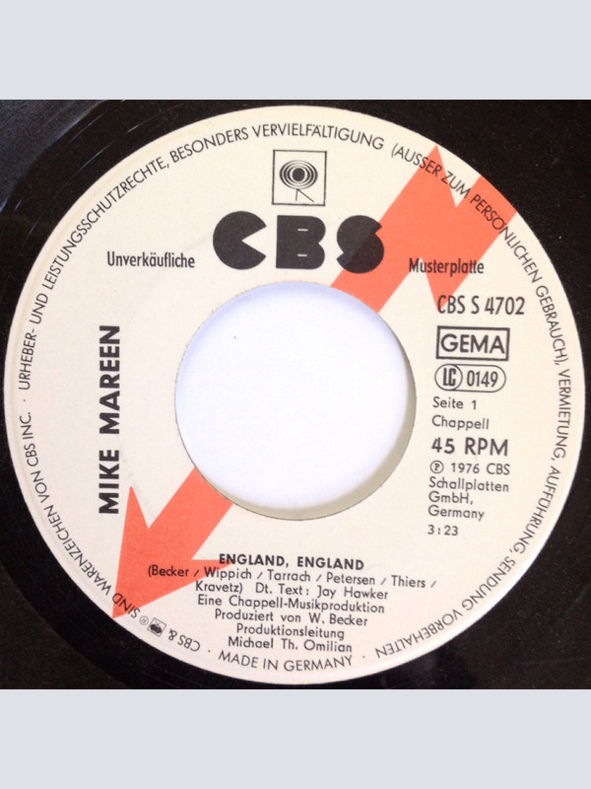 Vinyl / Mike Mareen - England, England