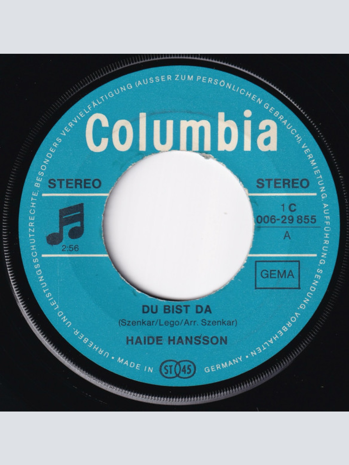 Vinyl / Haide Hansson - Du Bist Da