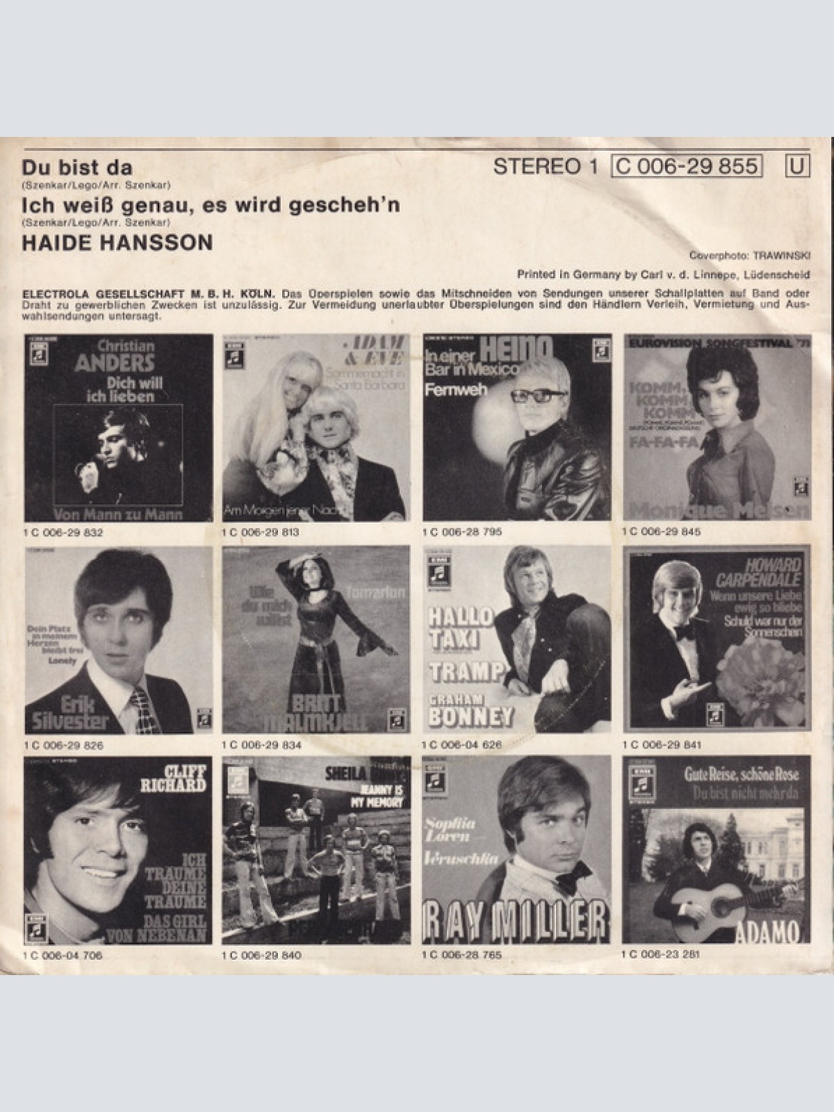 Vinyl / Haide Hansson - Du Bist Da