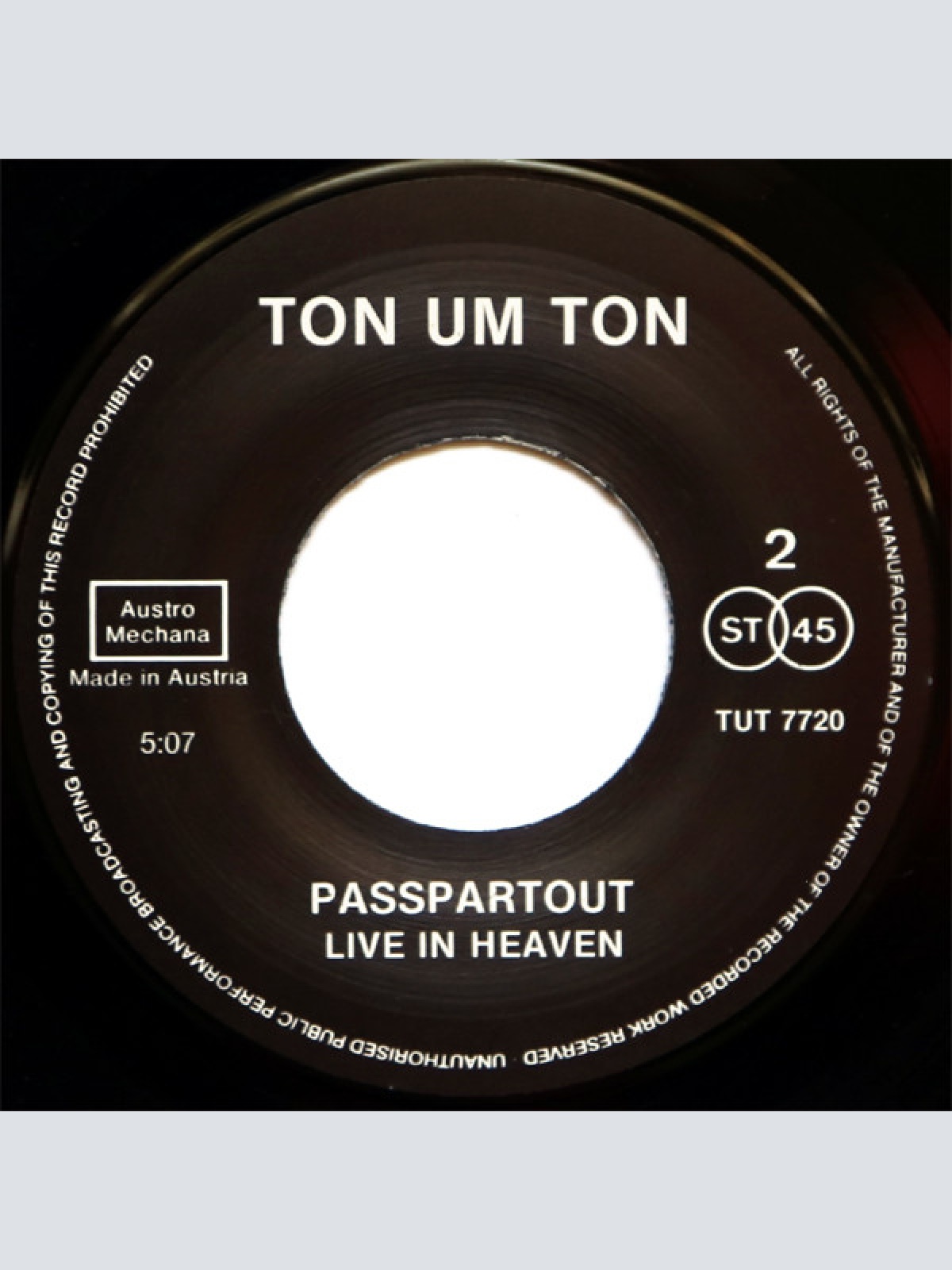 Vinyl / Passepartout - Hang On