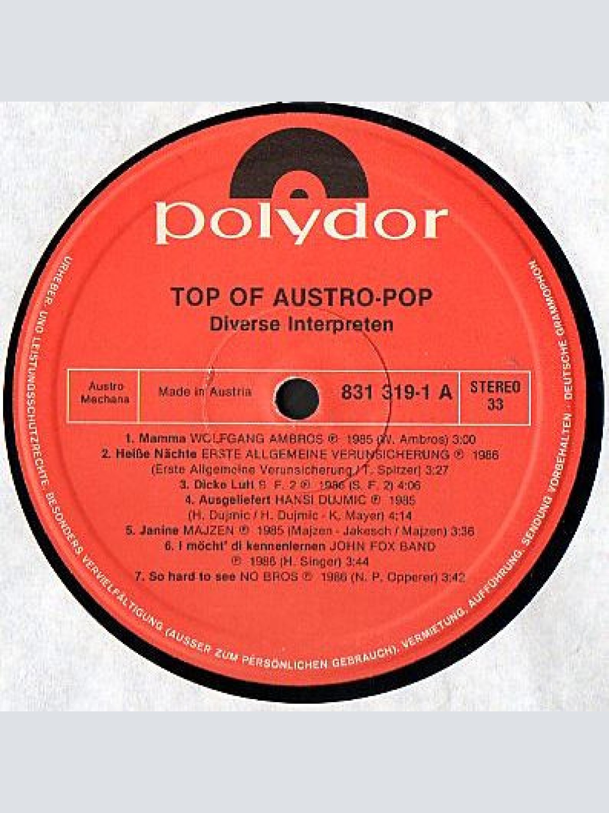 Vinyl / Various - Top Of Austropop