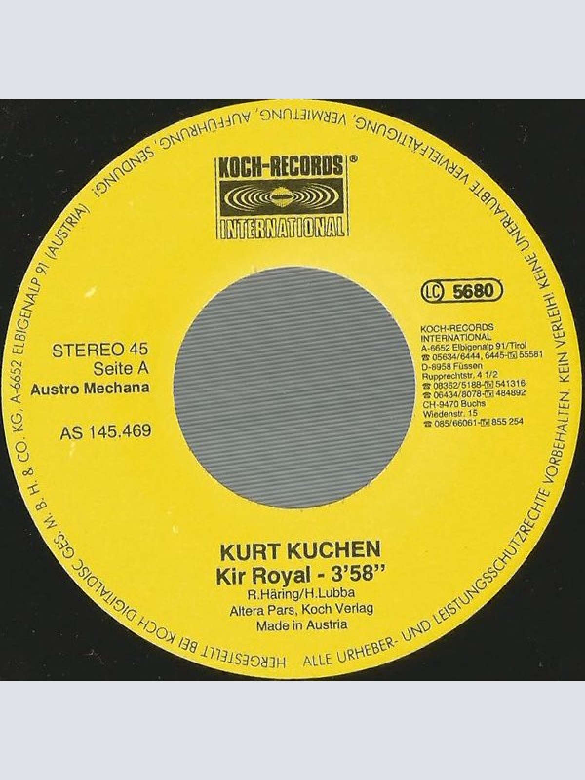 Vinyl / Kurt Kuchen - Kir Royal