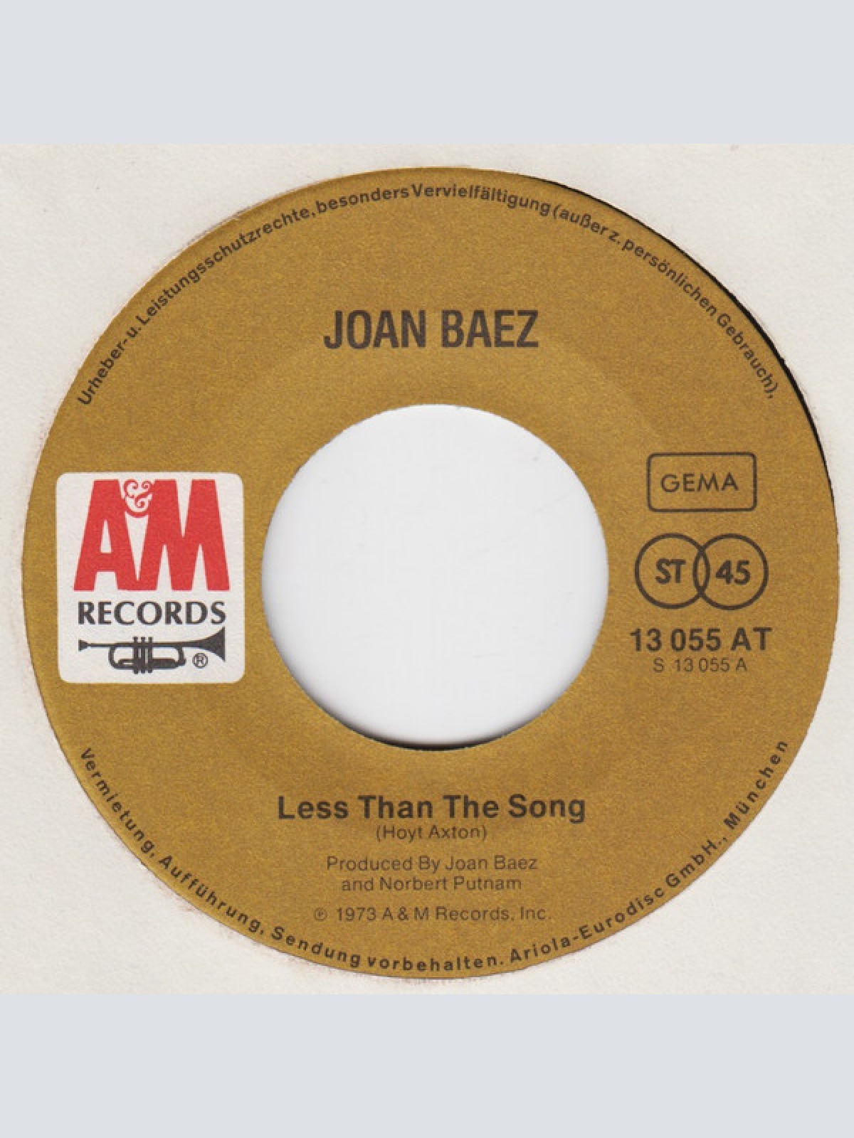 Vinyl / Joan Baez - Less Than The Song