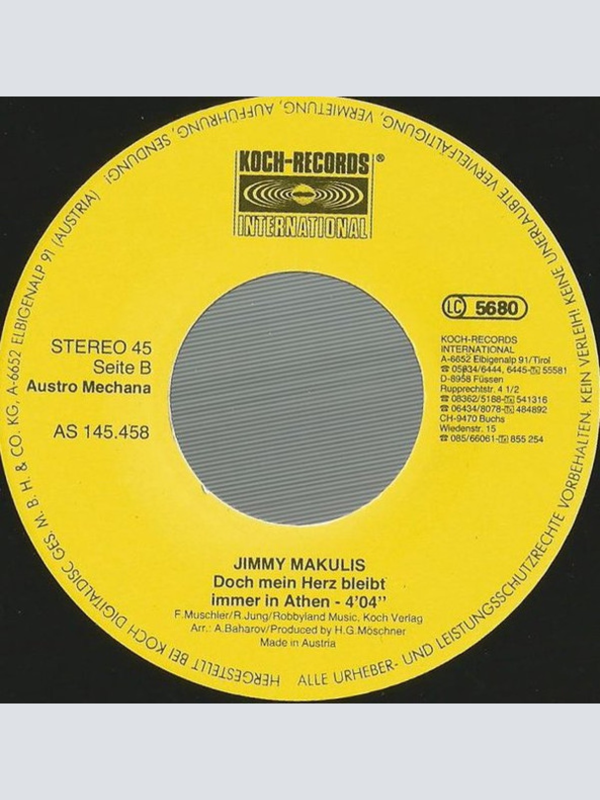Vinyl / Jimmy Makulis - Mit Dir Glaub'n Ich An Morgen