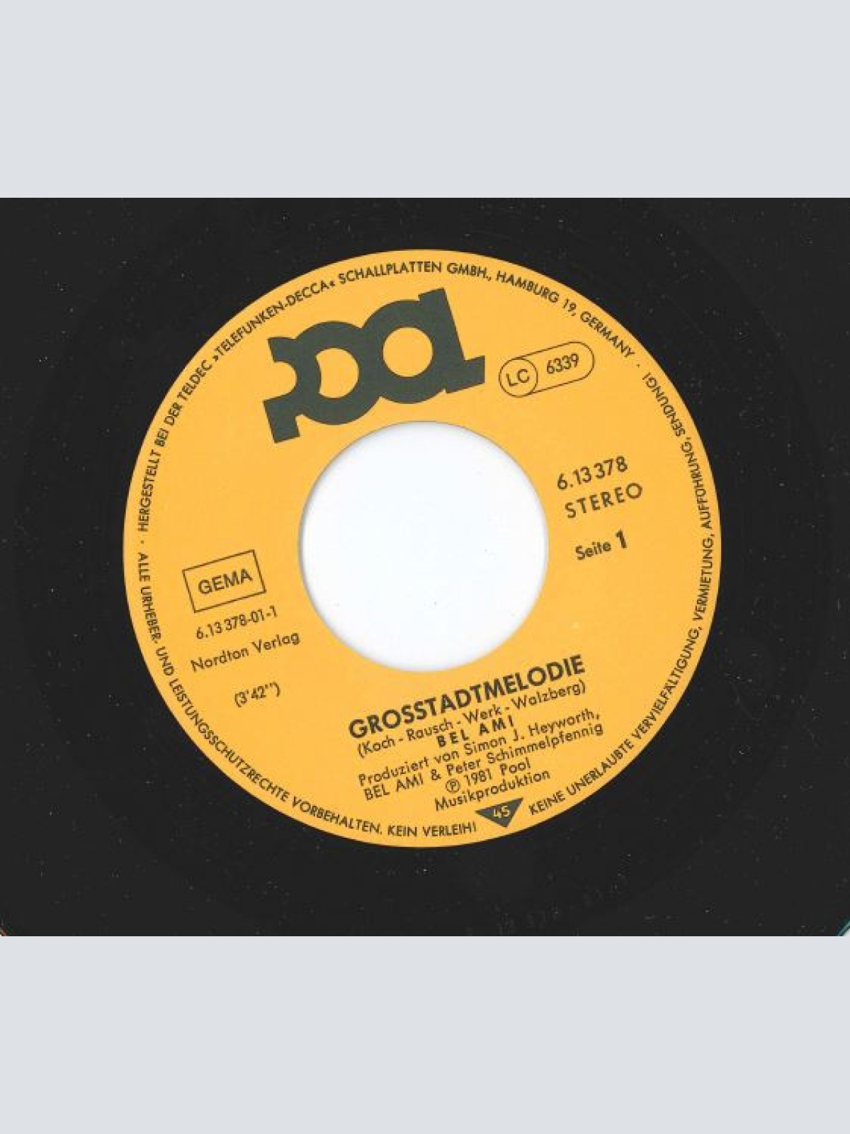 Vinyl / Belami* - Großstadtmelodie