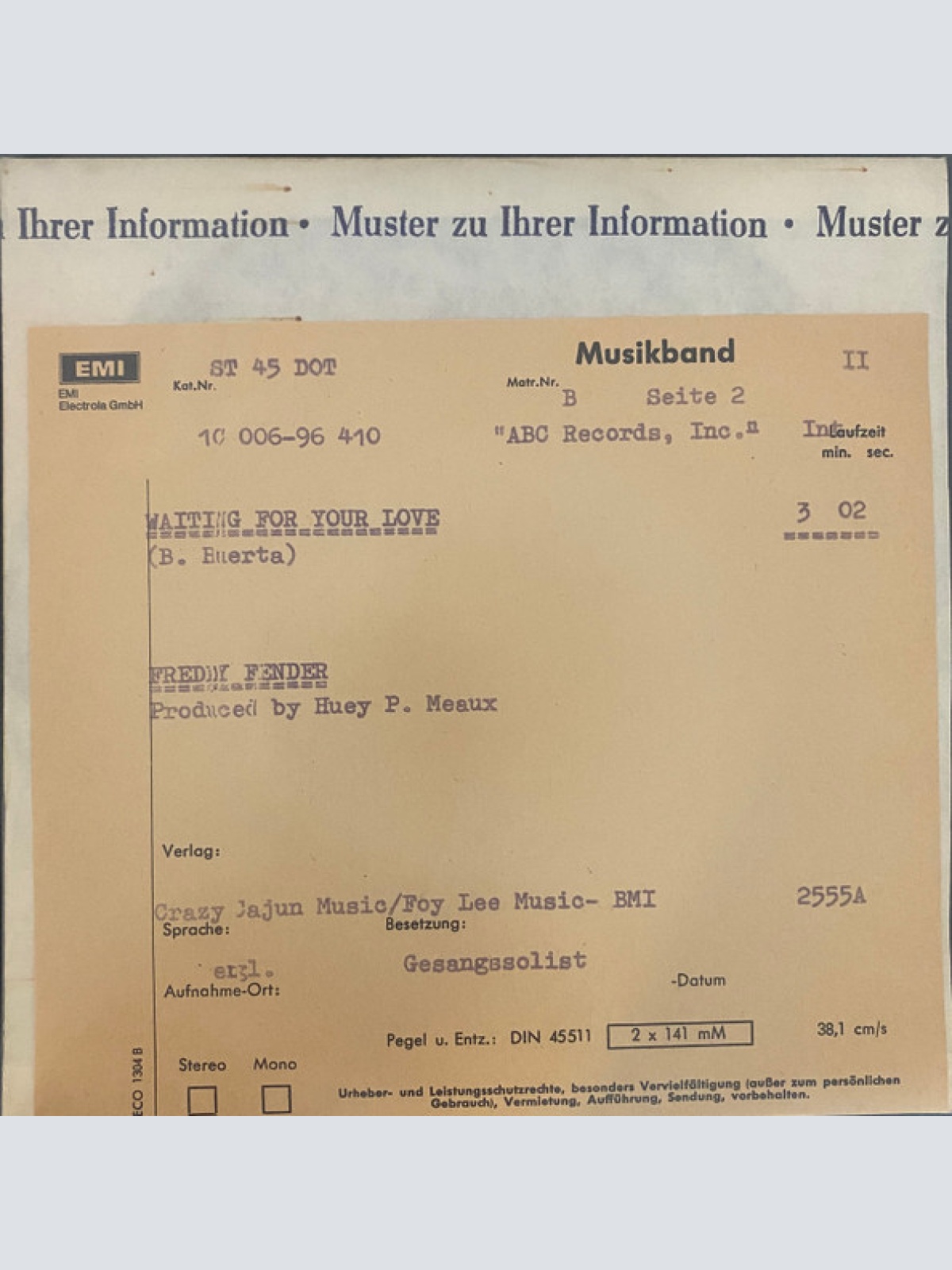 Vinyl / Freddy Fender (2) - Before The Next Teardrop Falls