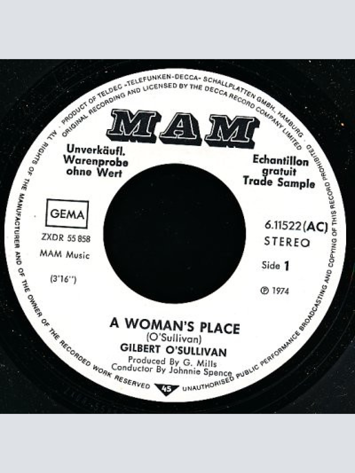 Vinyl / Gilbert O'Sullivan - A Woman's Place