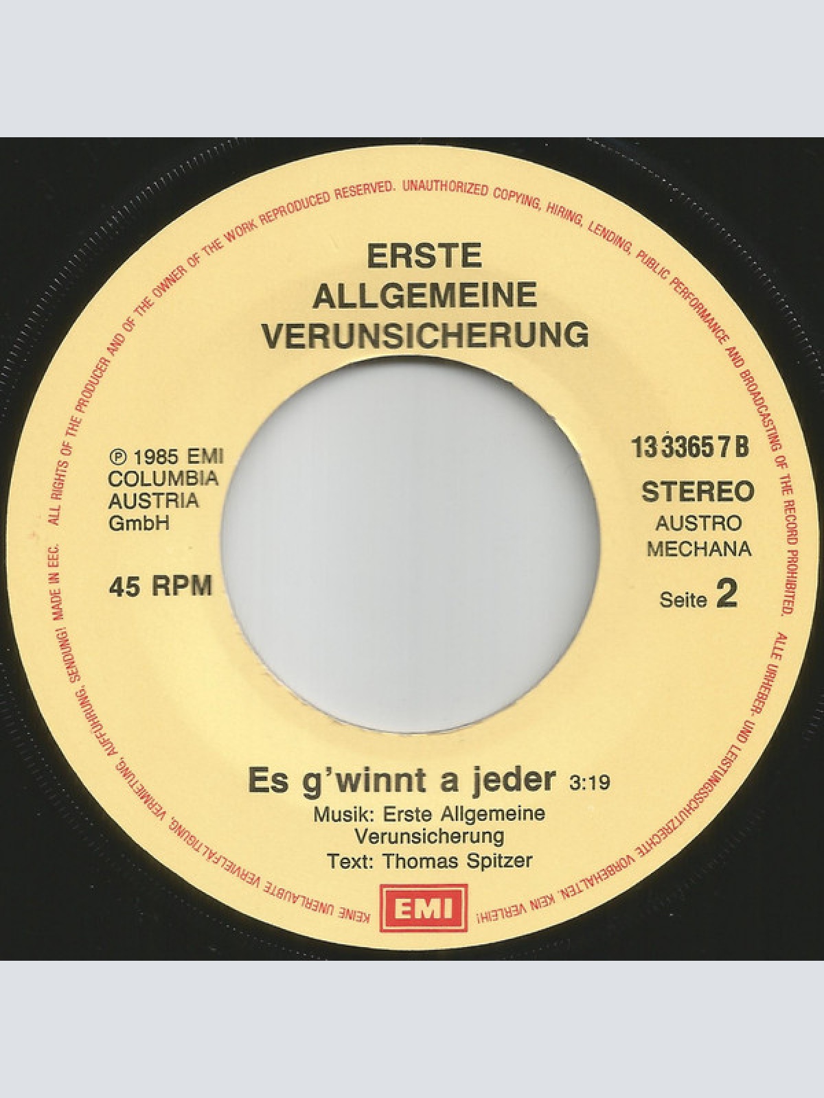 Vinyl / Erste Allgemeine Verunsicherung* - Ba Ba Banküberfall