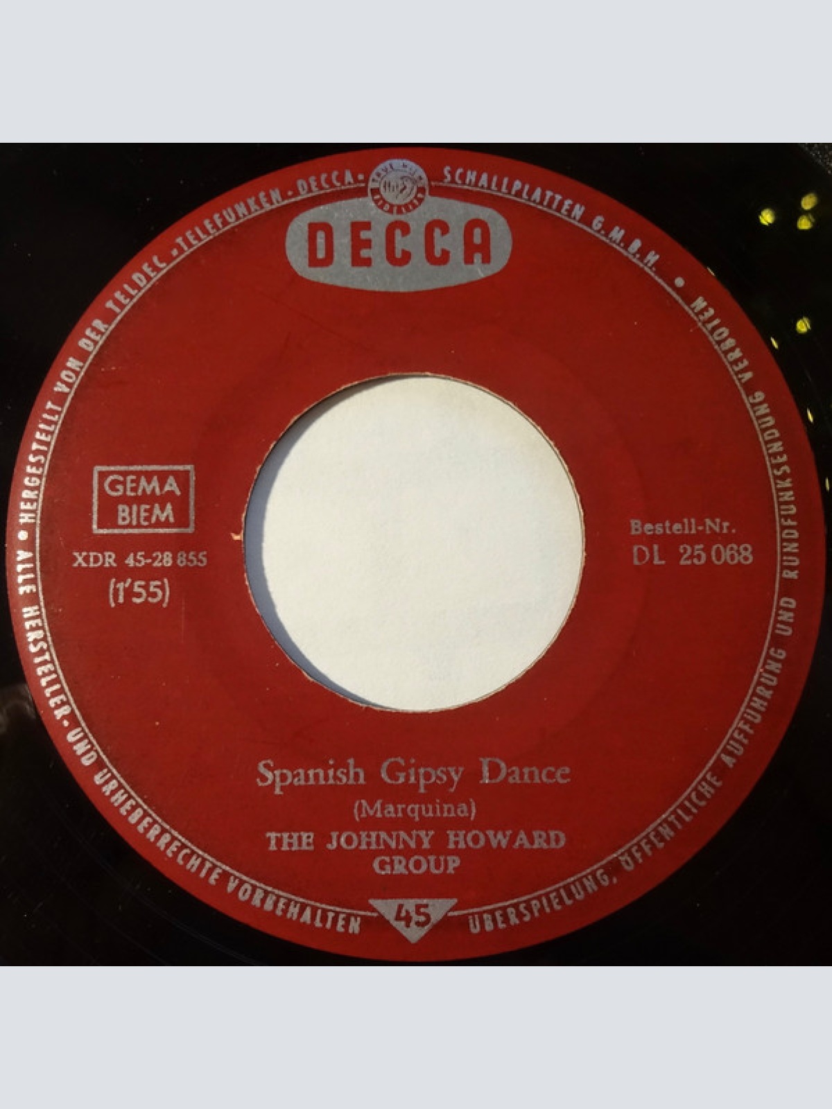 Vinyl / The Johnny Howard Group - Mind Reader / Spanish Gipsy Dance