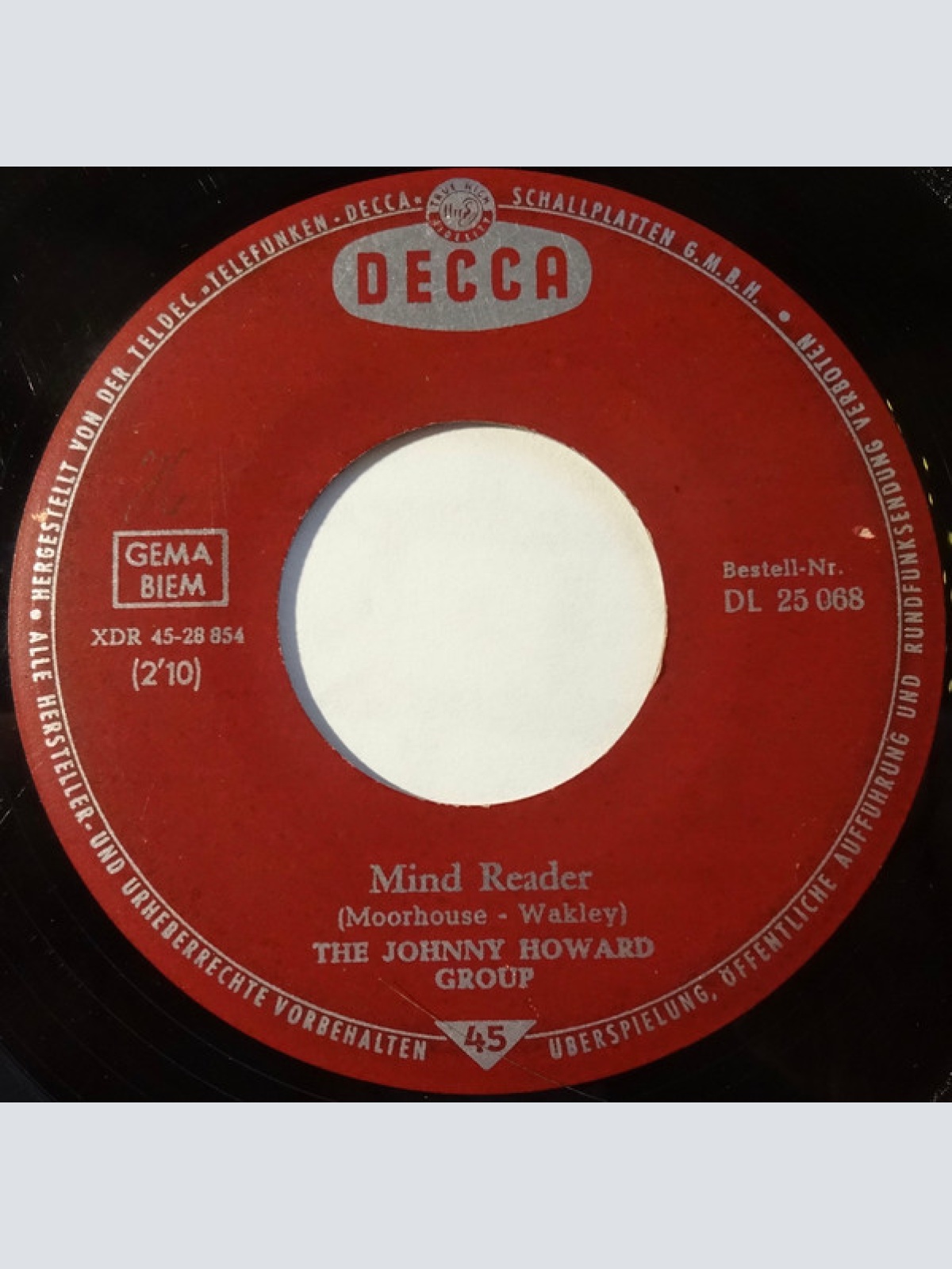 Vinyl / The Johnny Howard Group - Mind Reader / Spanish Gipsy Dance