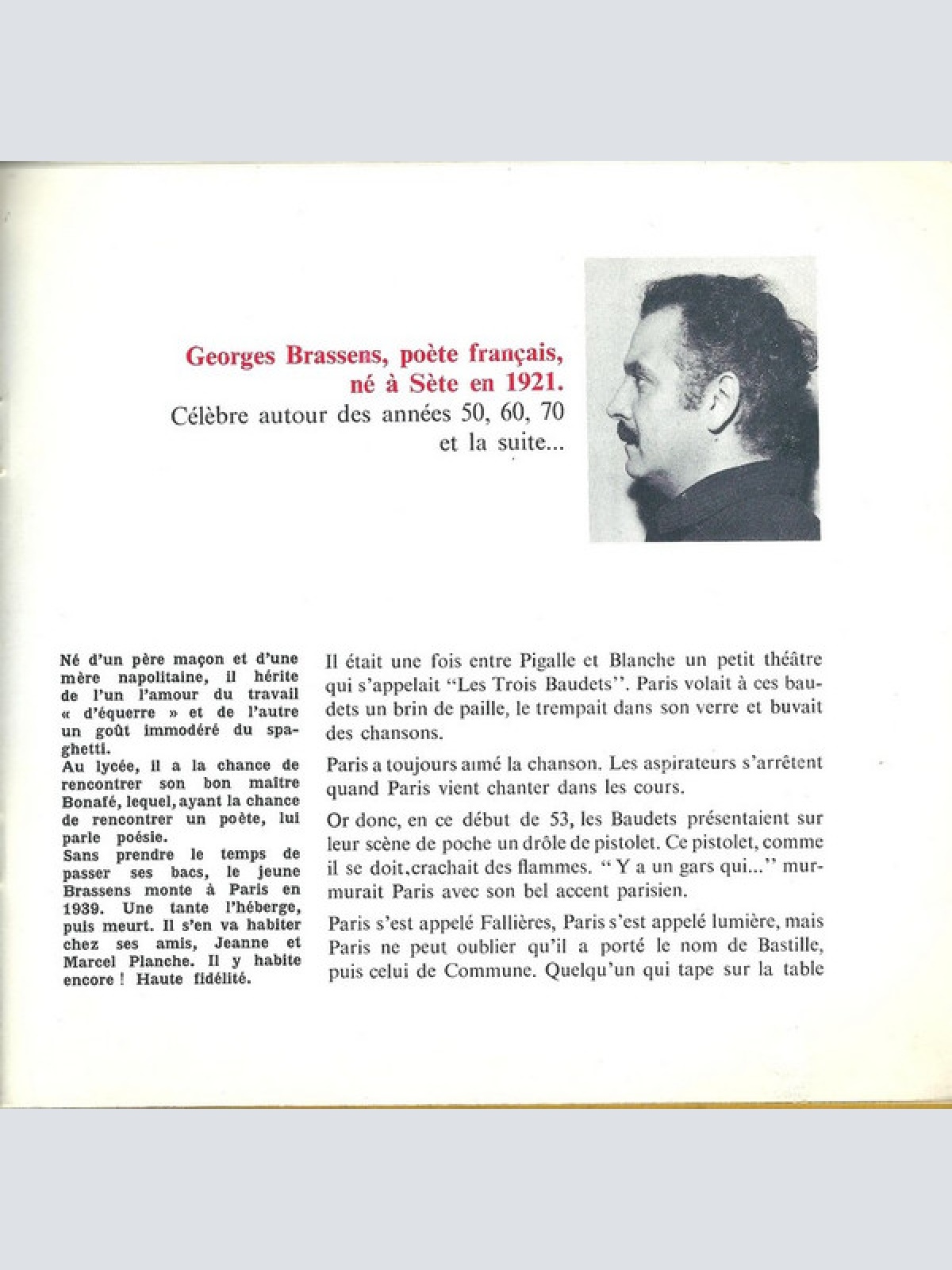 Vinyl / Georges Brassens - Allons Chez Georges Brassens