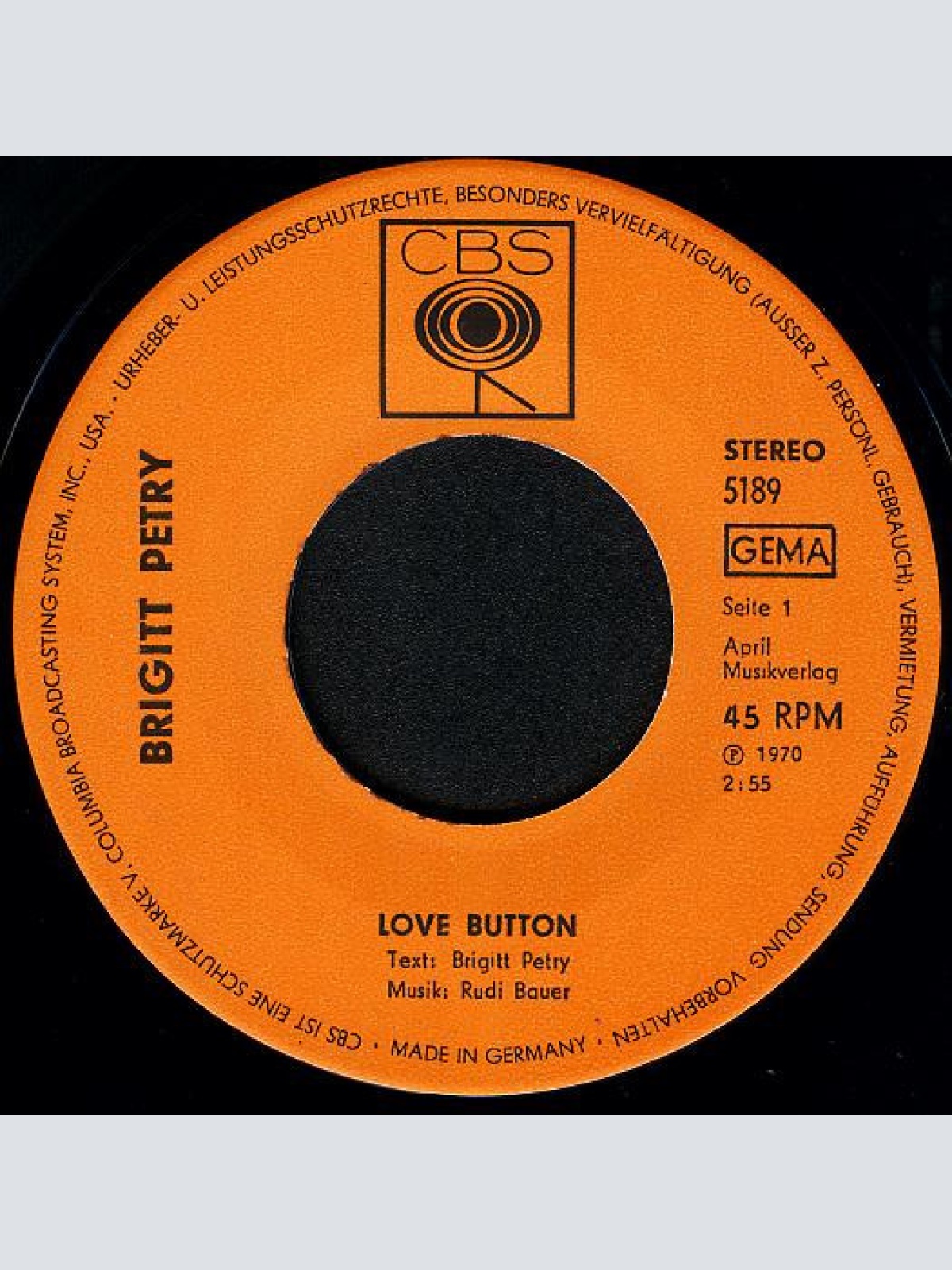 Vinyl / Brigitt Petry - Love Button