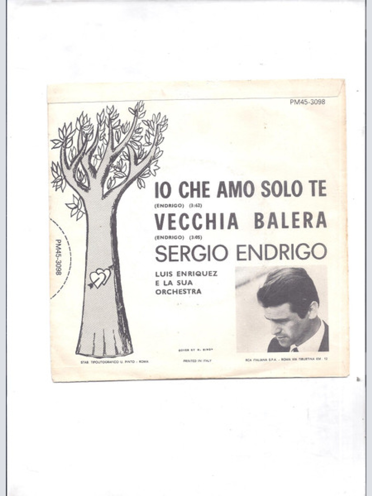 Vinyl / Sergio Endrigo - Io Che Amo Solo Te