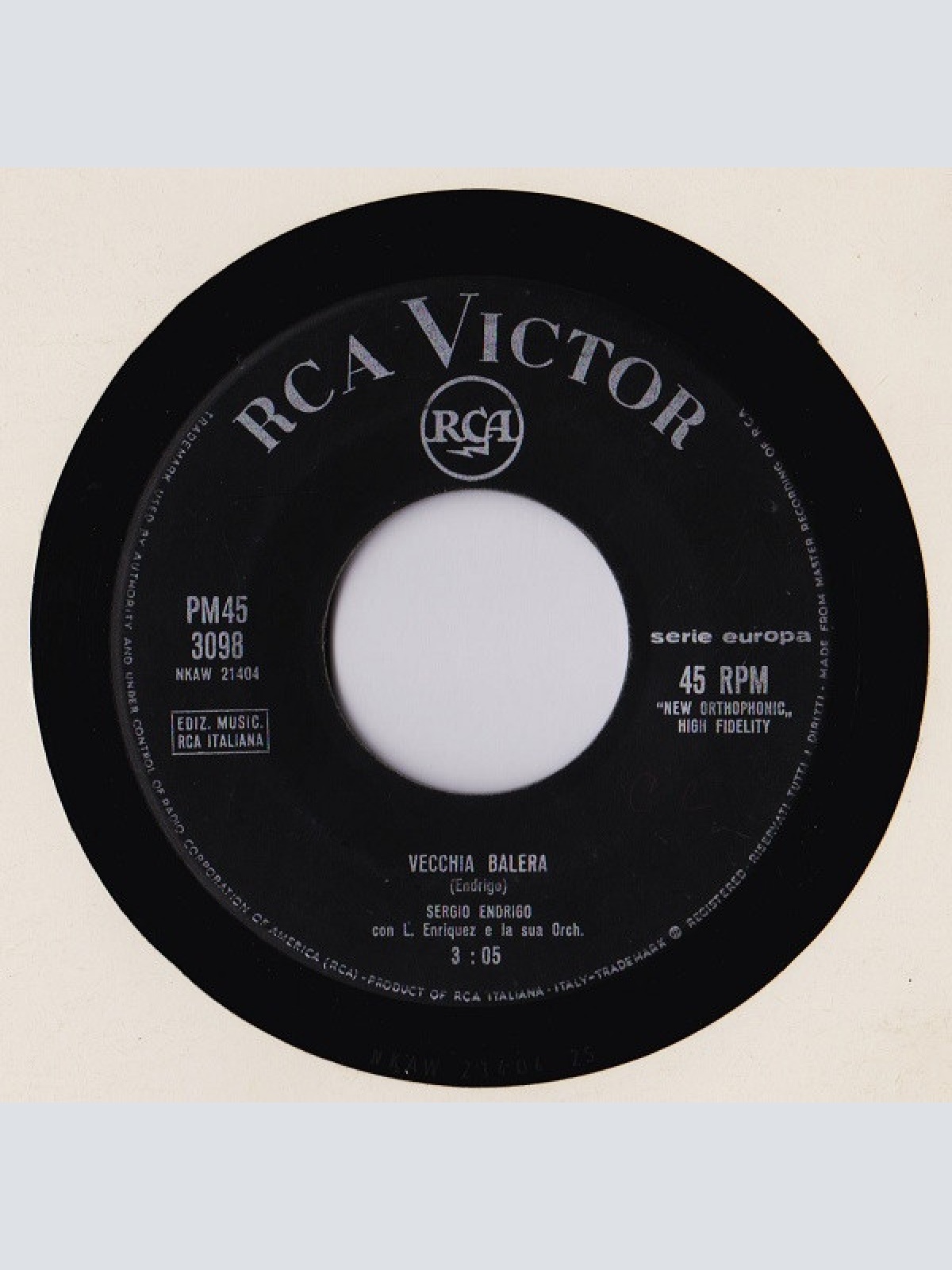 Vinyl / Sergio Endrigo - Io Che Amo Solo Te