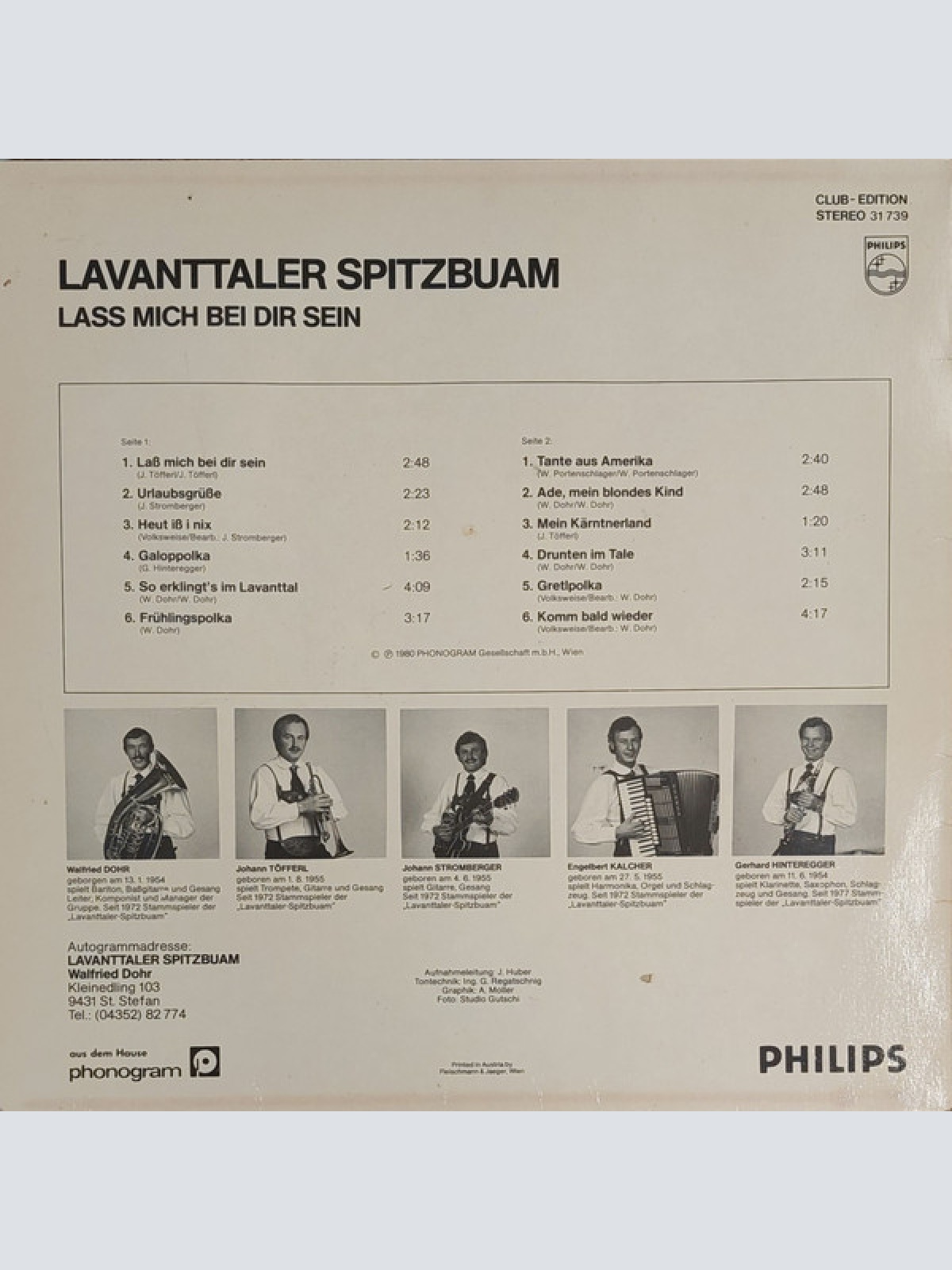 Vinyl / Lavanttaler Spitzbuam - Lass Mich Bei Dir Sein