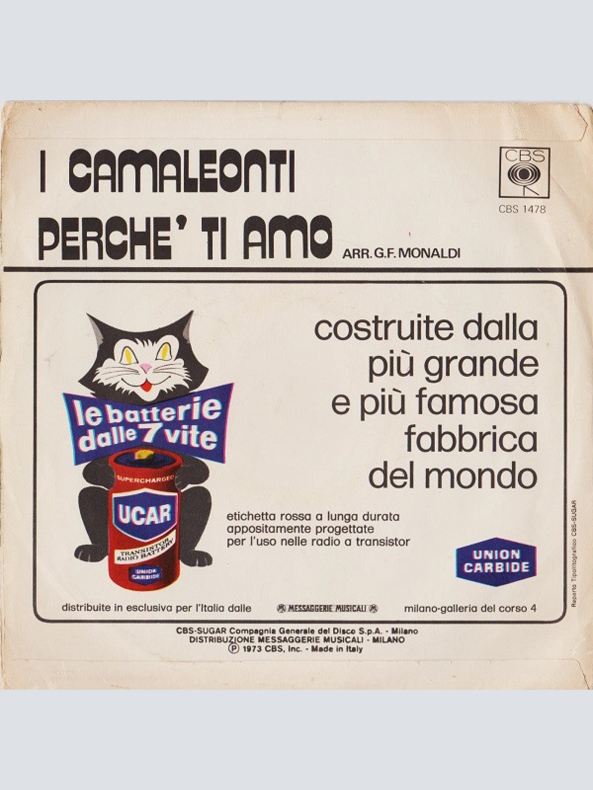 Vinyl / I Camaleonti - Perché Ti Amo