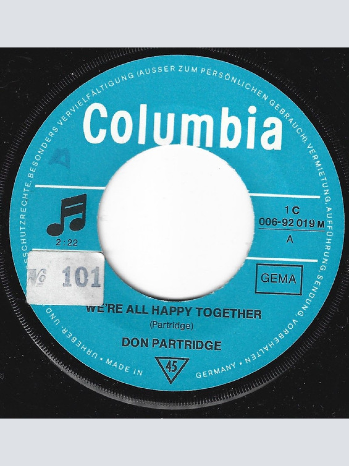 Vinyl / Don Partridge - We're All Happy Together