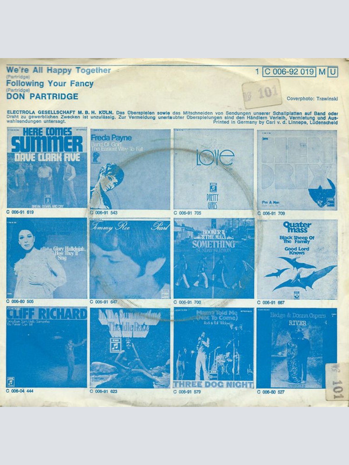 Vinyl / Don Partridge - We're All Happy Together