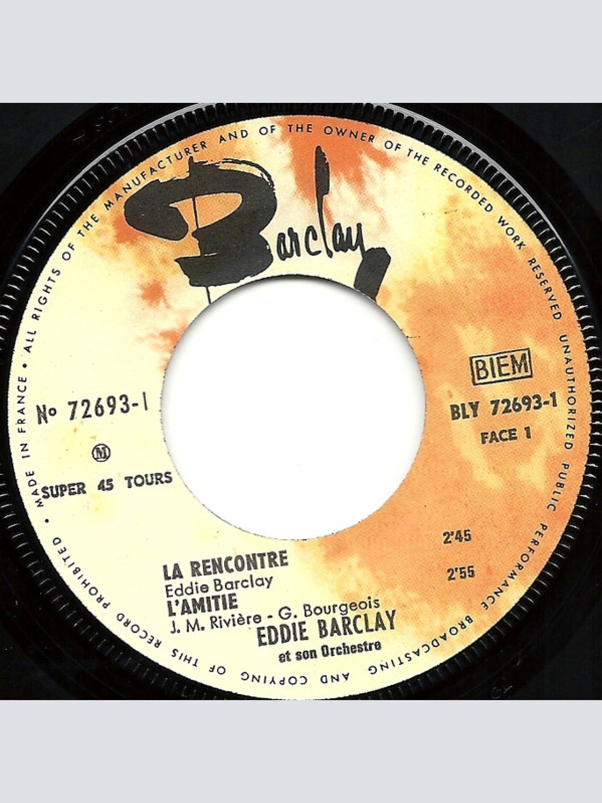 Vinyl / Eddie Barclay Et Son Orchestre - La Rencontre