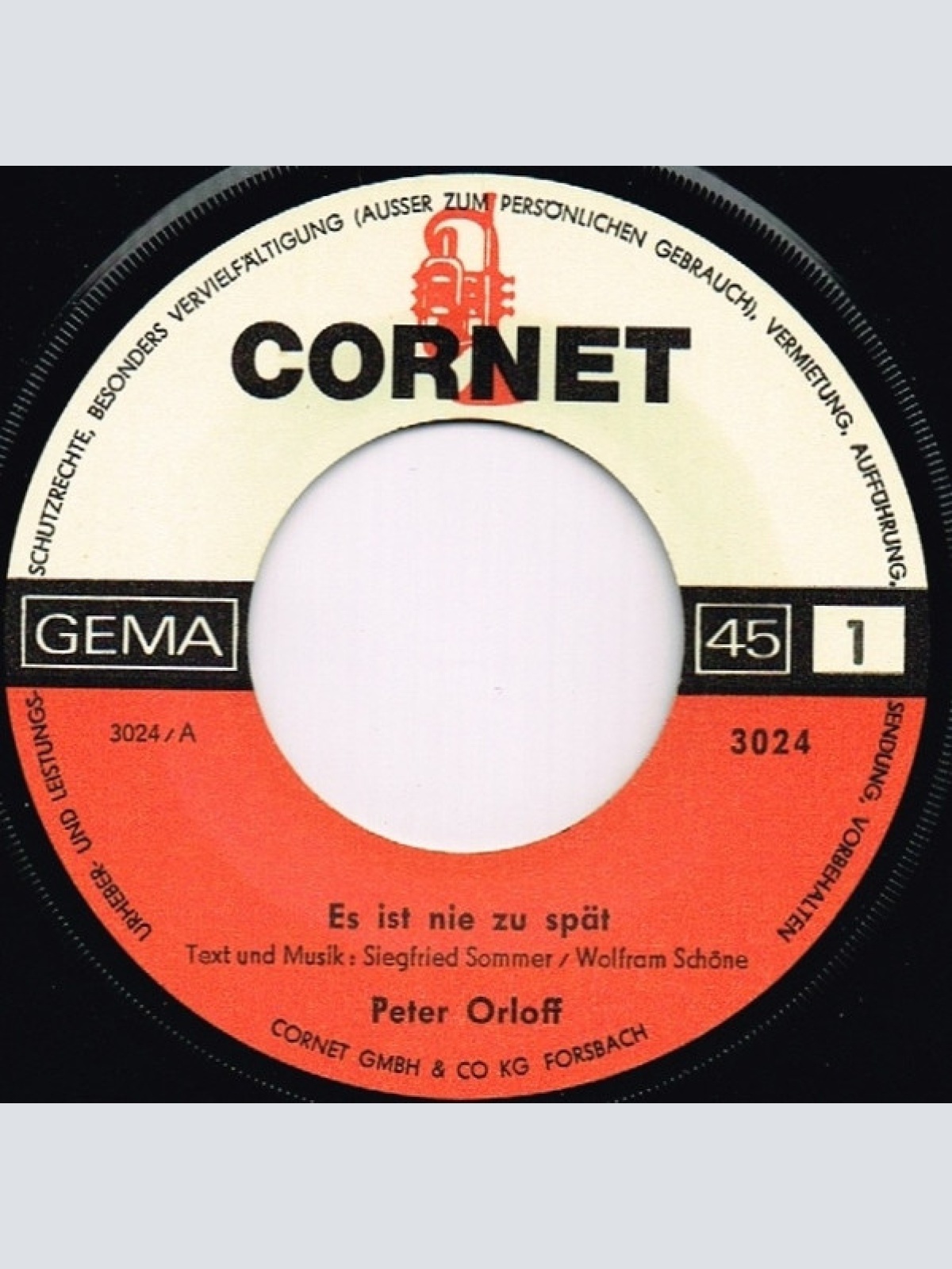 Vinyl / Peter Orloff - Es Ist Nie Zu Spät