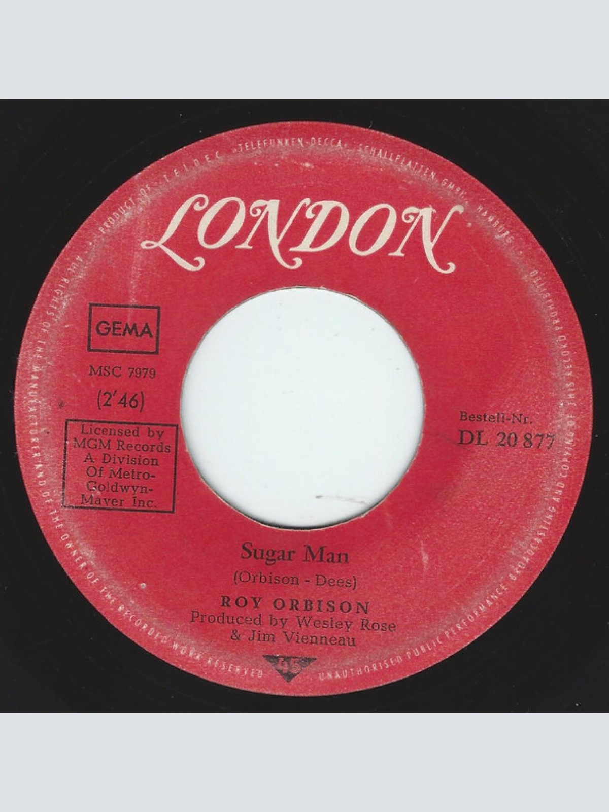 Vinyl / Roy Orbison - Heartache / Sugar Man