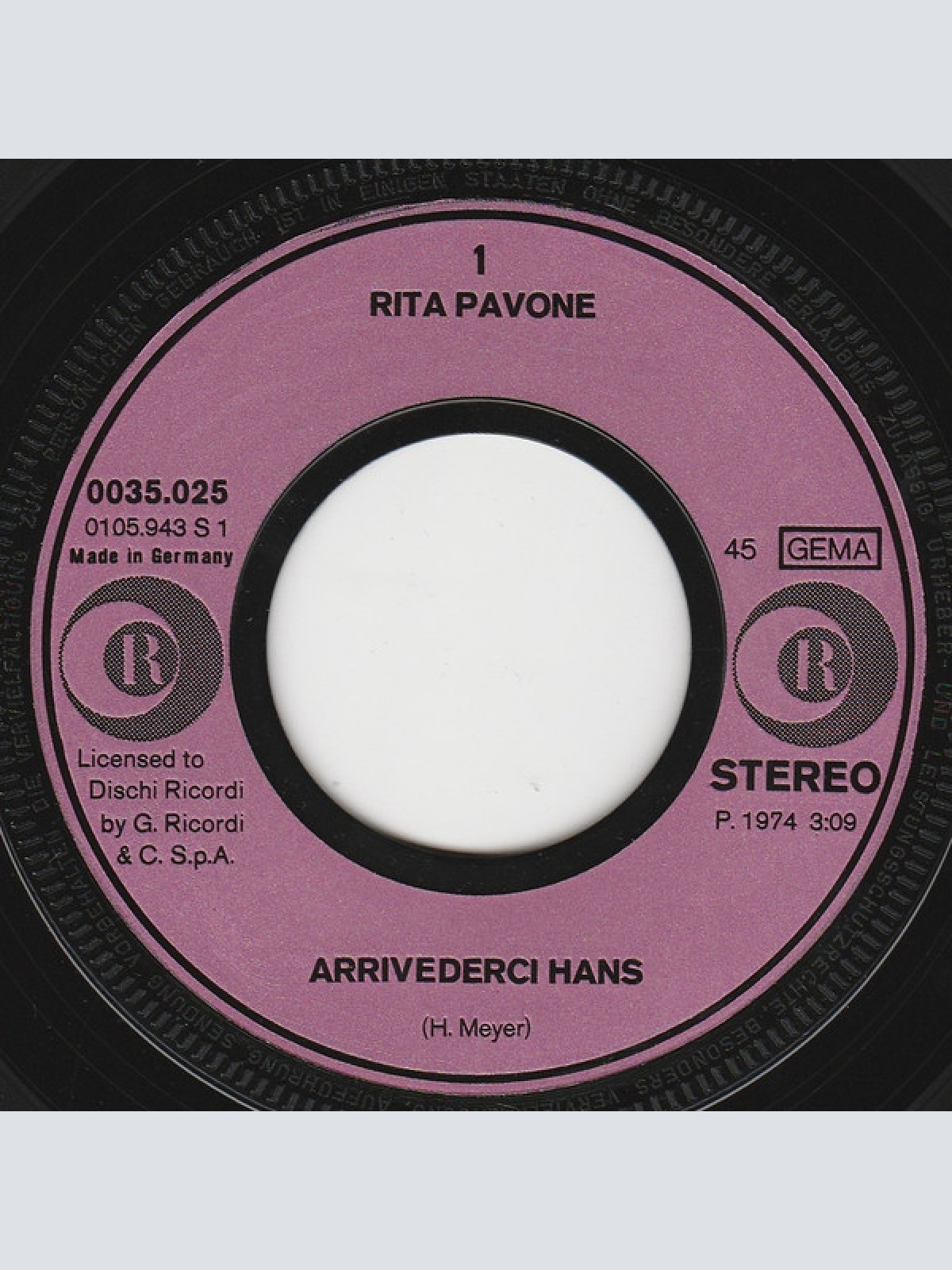 Vinyl / Rita Pavone - Arrivederci Hans