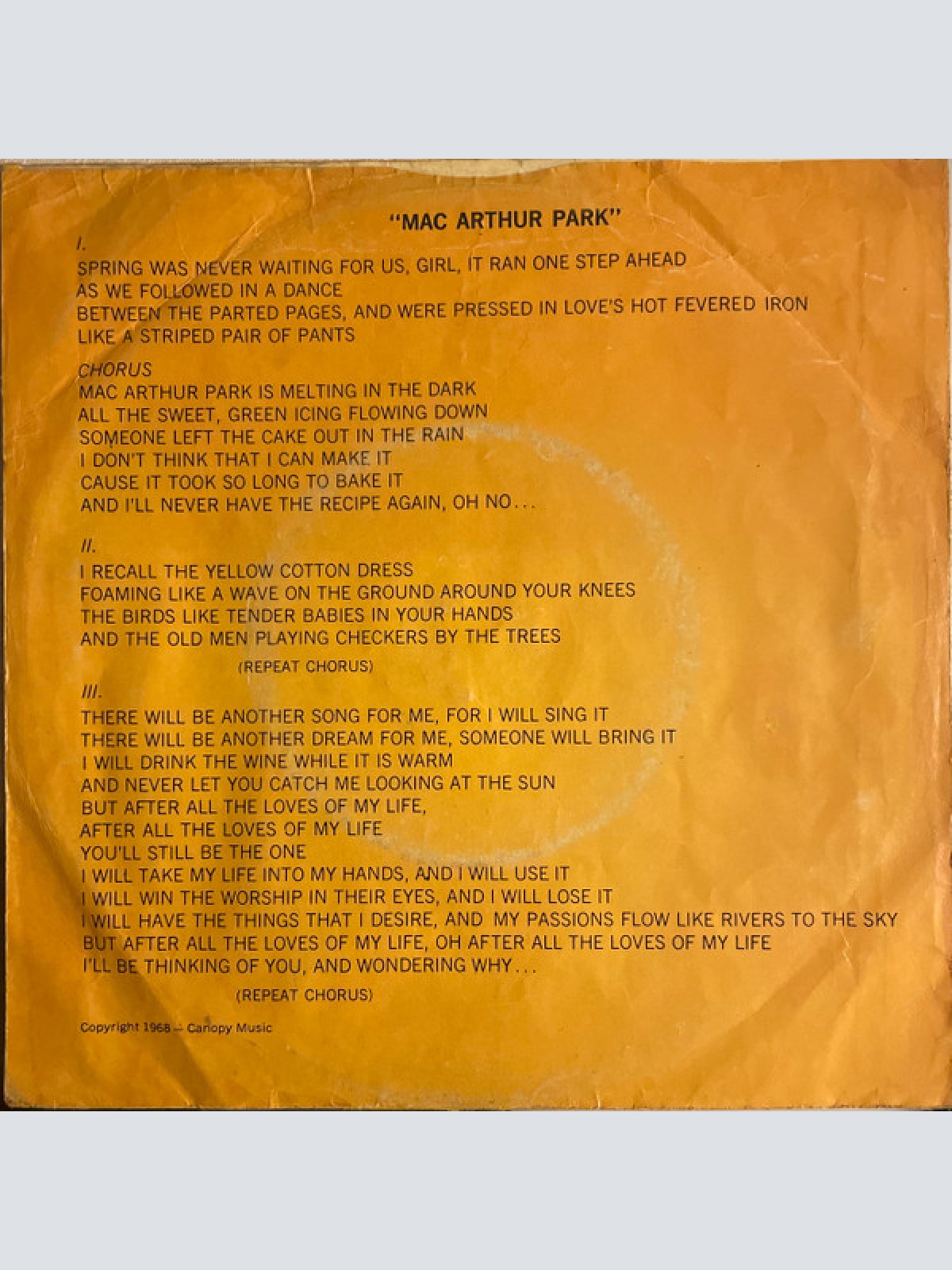 Vinyl / Richard Harris - Mac Arthur Park