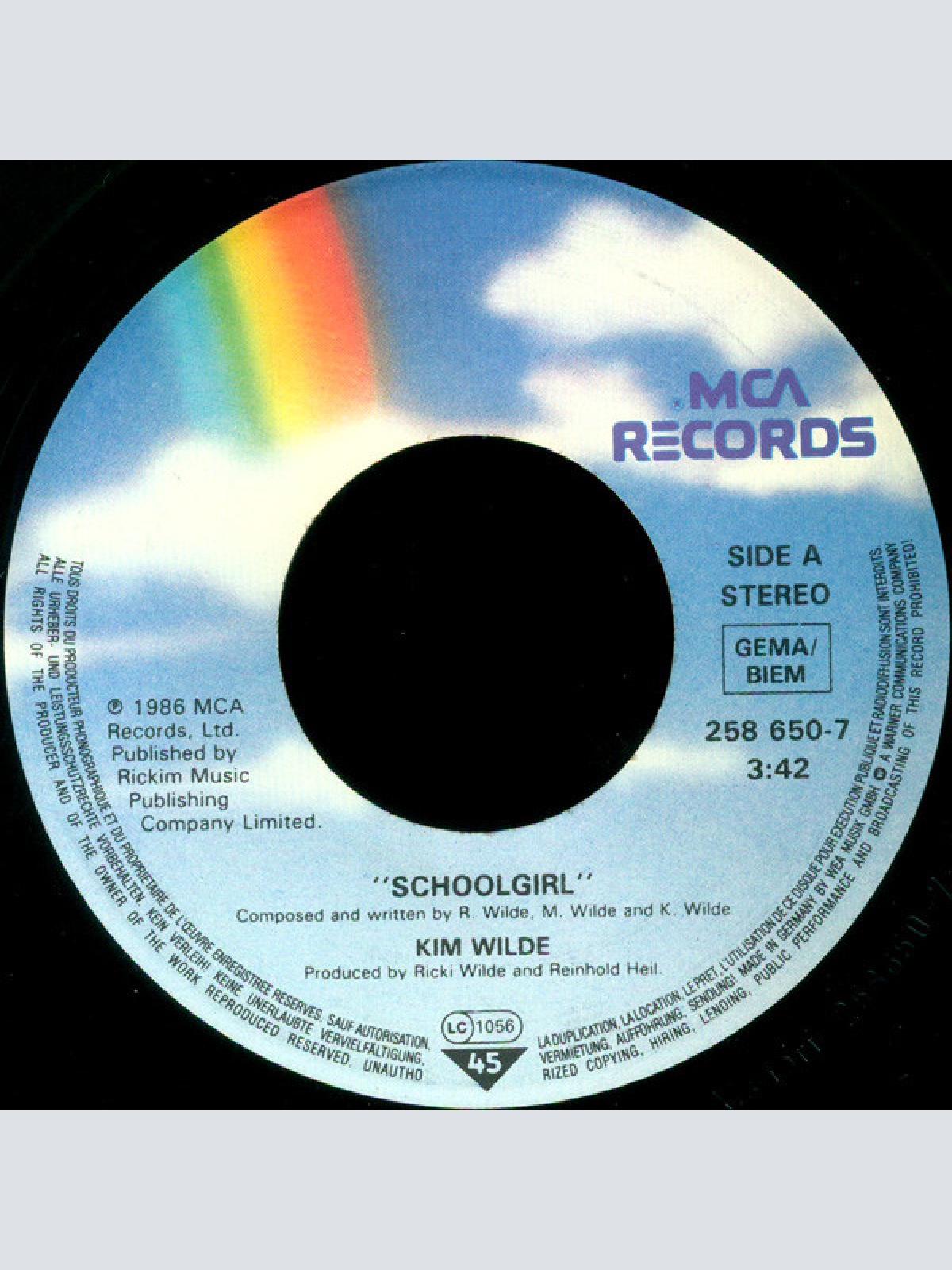 Vinyl / Kim Wilde - Schoolgirl