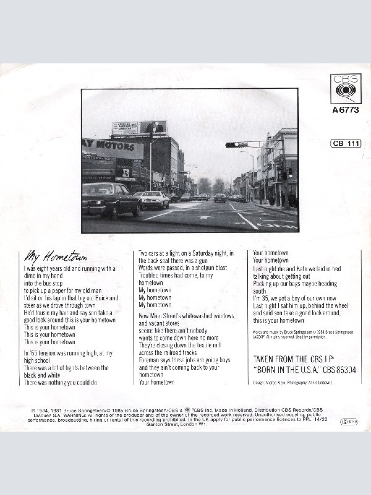 Vinyl / Bruce Springsteen - My Hometown