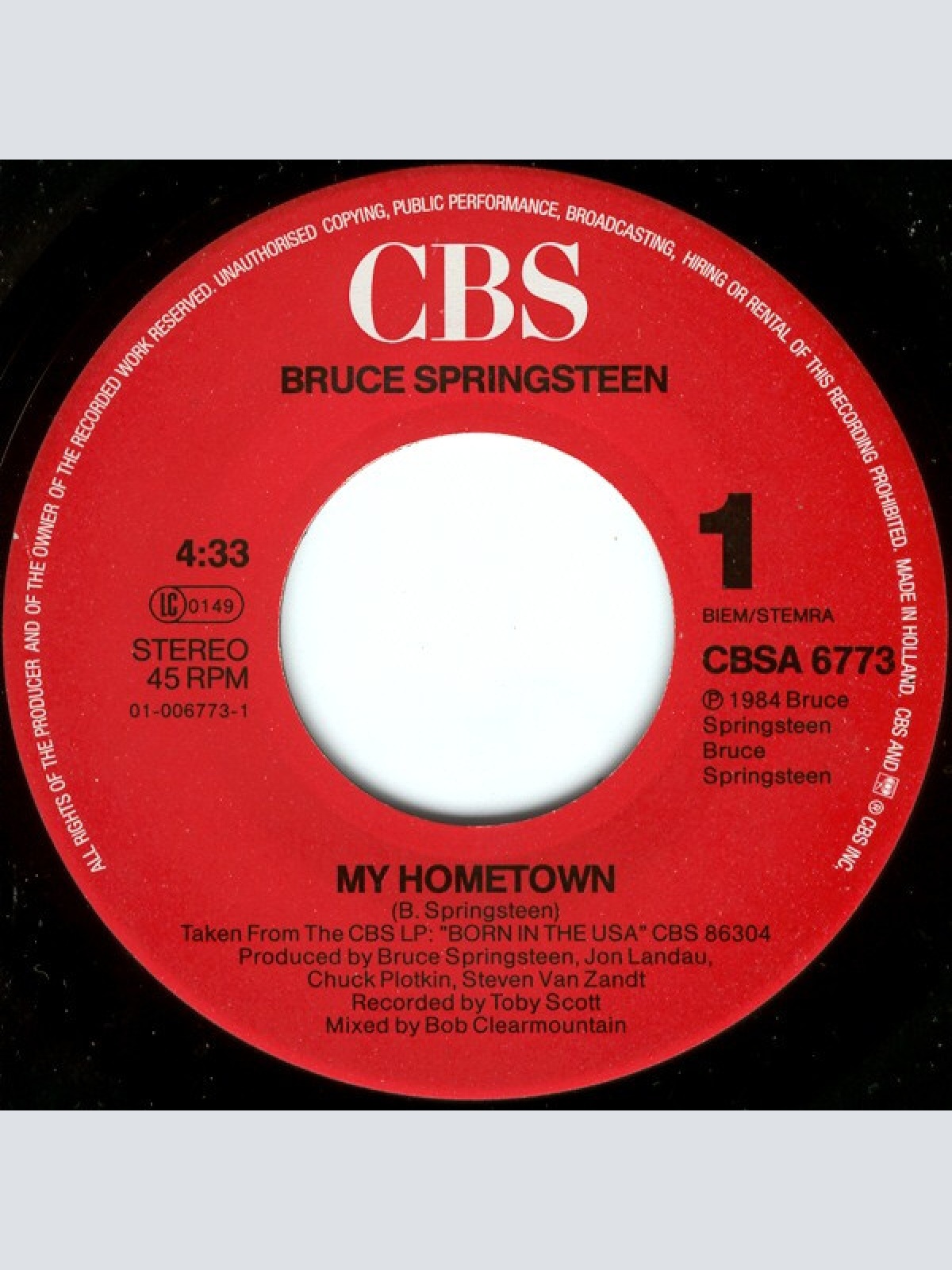 Vinyl / Bruce Springsteen - My Hometown