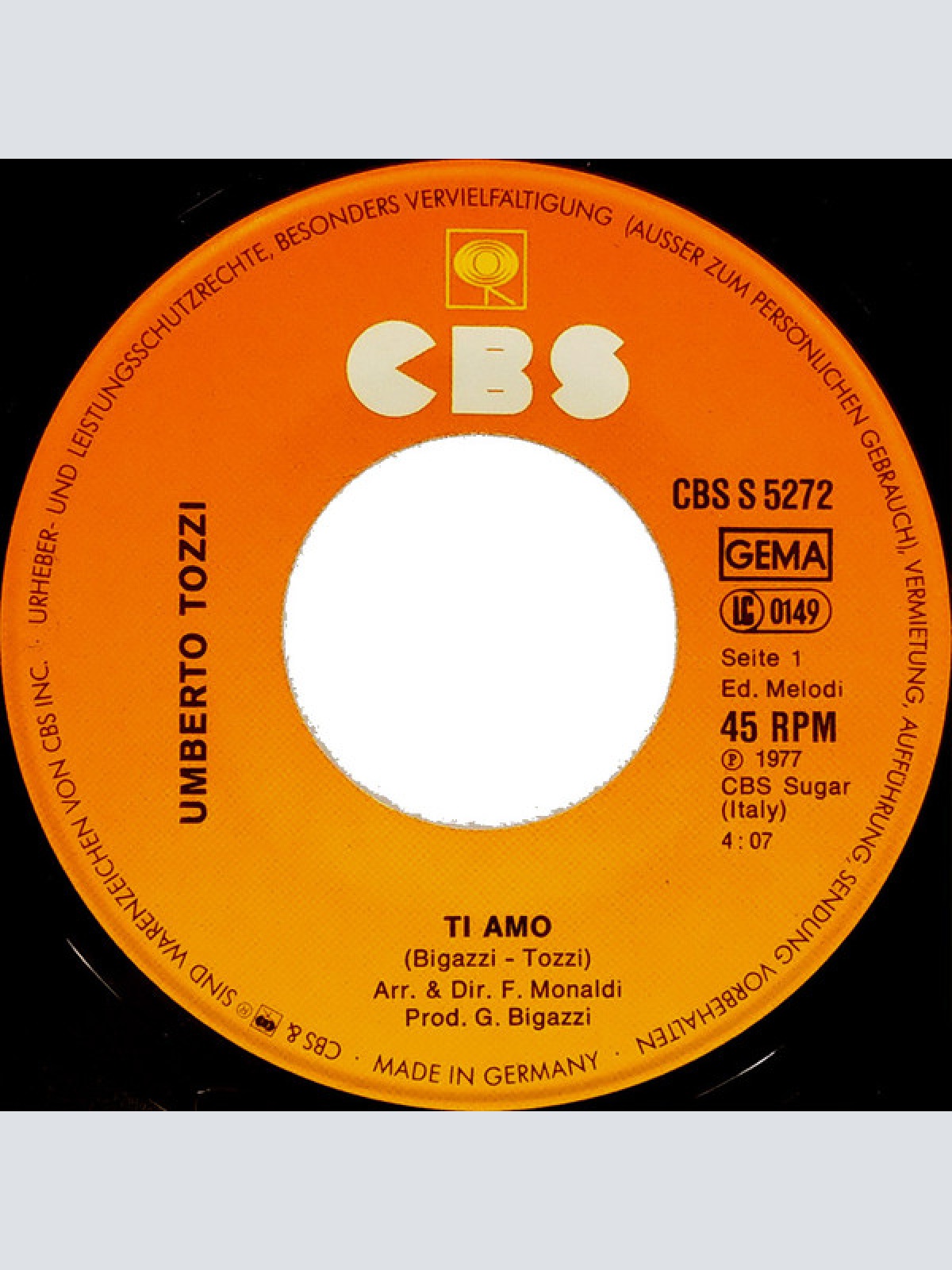 Vinyl / Umberto Tozzi - Ti Amo