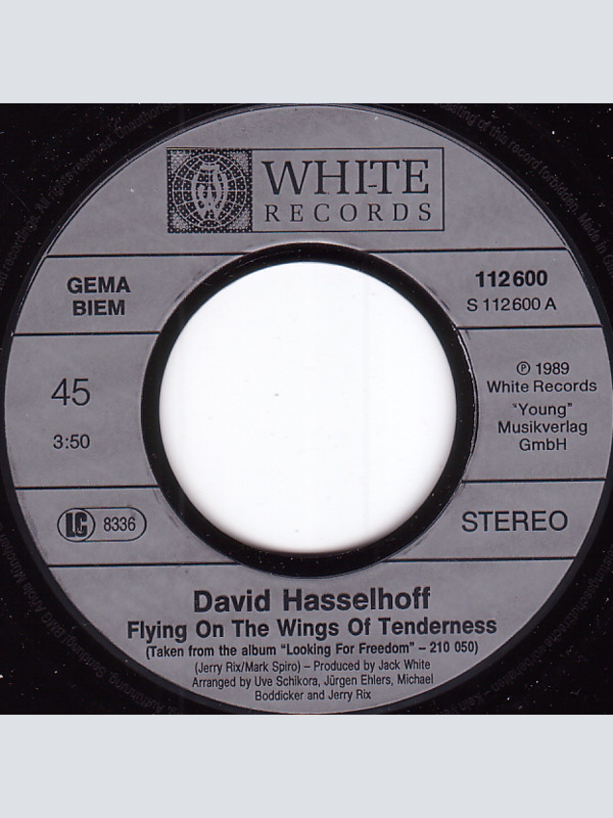 Vinyl / David Hasselhoff - Flying On The Wings Of Tenderness
