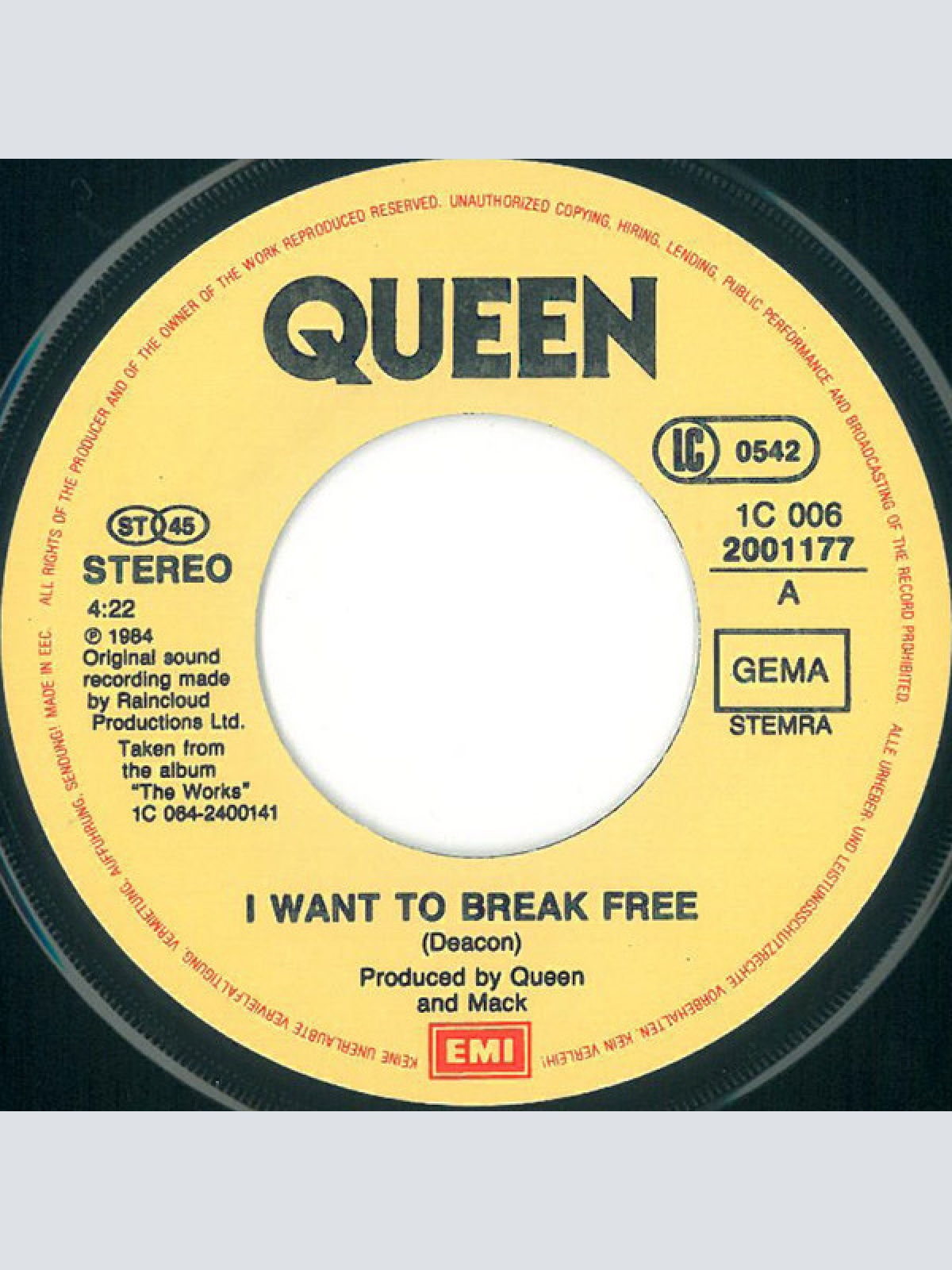 Vinyl / Queen - I Want To Break Free