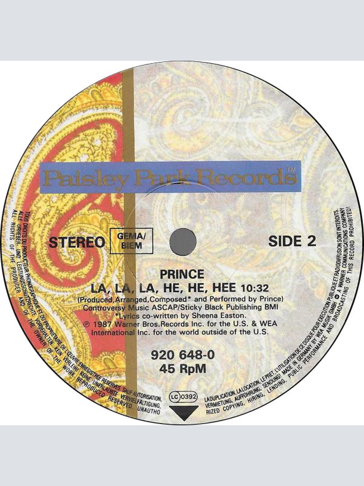 Vinyl / Prince - Sign "O" The Times