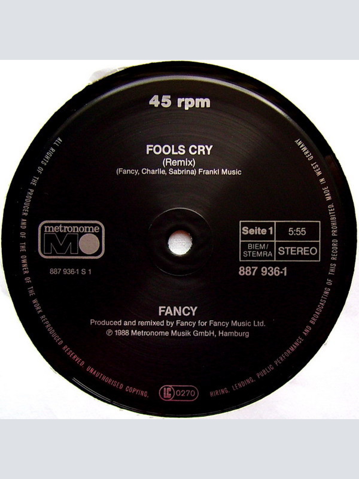 Vinyl / Fancy - Fools Cry (Remix)